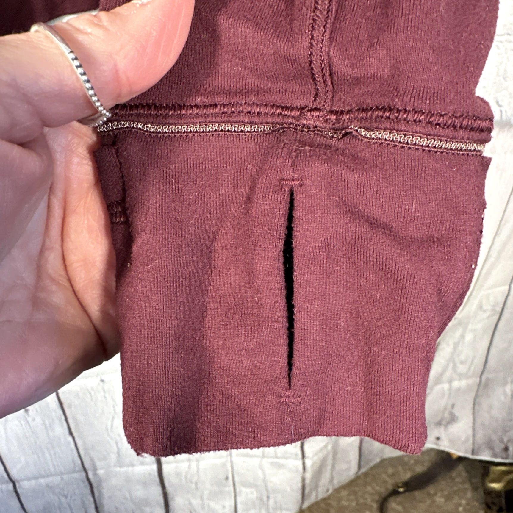 Lululemon Lululemon Outrun the Elements 1/2 Zip Burgundy 10 W3CJUS Athleisure Activewear Top Shirt Womens Pullover Mock Neck Zip Long Sleeve Breathable Stretch Size ONE SIZE - 3 Thumbnail