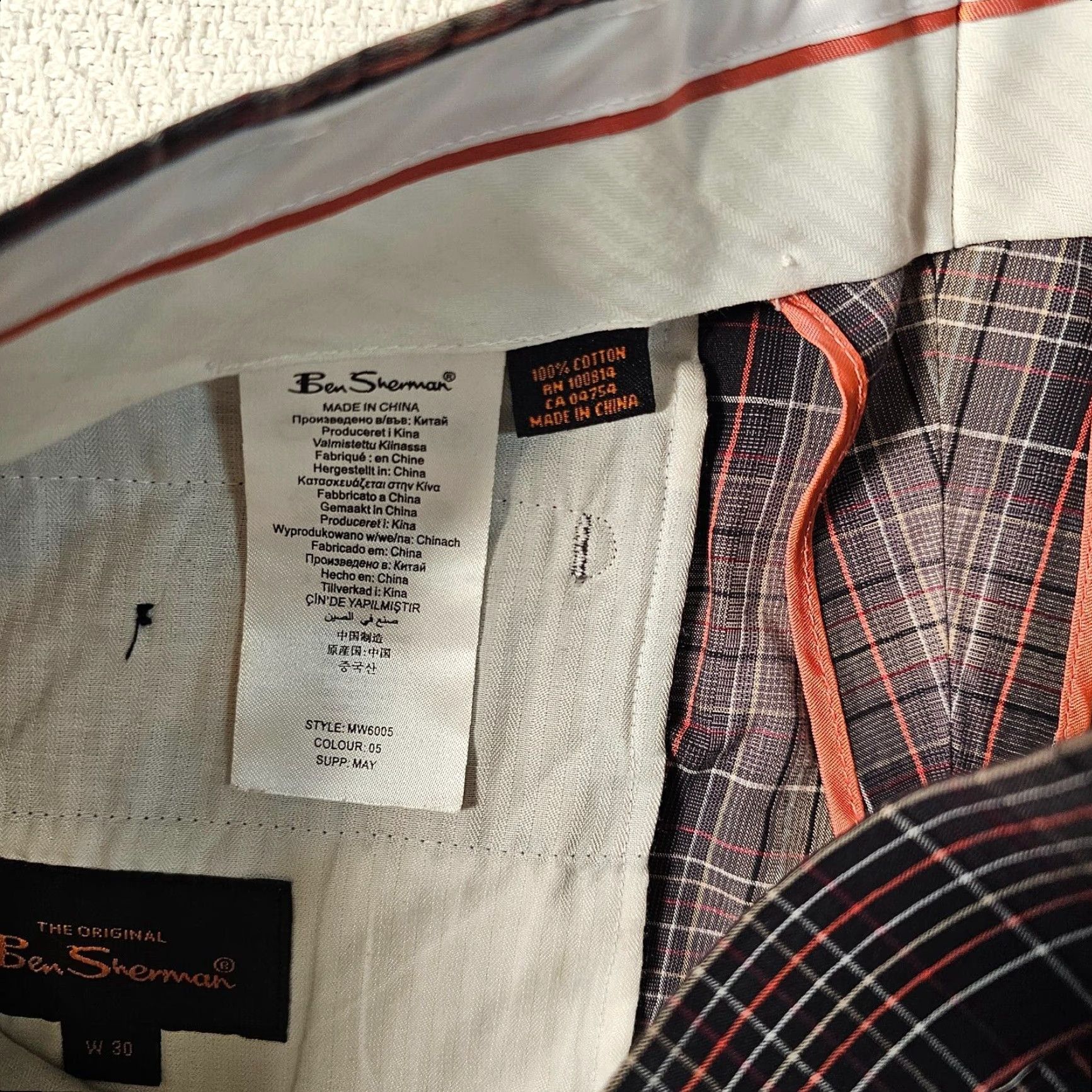 Ben Sherman VINTAGE Ben Sherman Shorts Men's Chino Beach Brown Plaid 32 11" Inseam Pockets Size US 32 / EU 48 - 2 Thumbnail