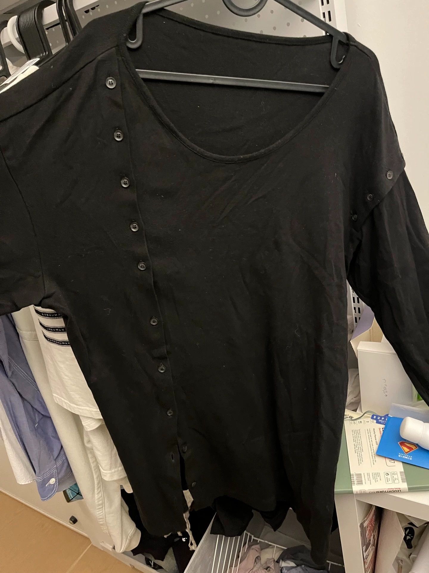 Yohji Yamamoto Yohji Yamamoto Long Sleeve Button-Front Sweatshirt Size 2 Size US M / EU 48-50 / 2 - 2 Thumbnail