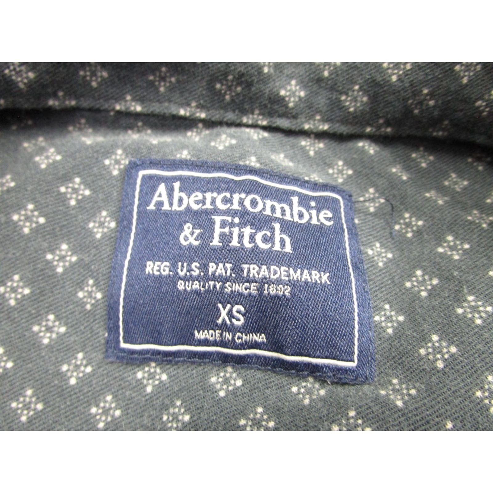 Abercrombie & Fitch Abercrombie & Fitch Mens XS Gray Geometric Cotton Blend Button-Up Shirt Casual Size US XS / EU 42 / 0 - 4 Thumbnail