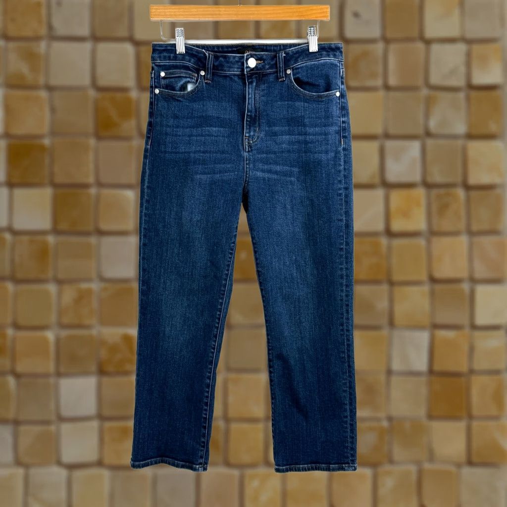 Quince Quince Jeans Womens 29 Stretch High Rise Straight Denim Dark Wash | 5-Pocket | Button Zip Closure | Cotton Blend | Inseam 25 in | Regular Fit | Blue Size 29" - 1 Thumbnail