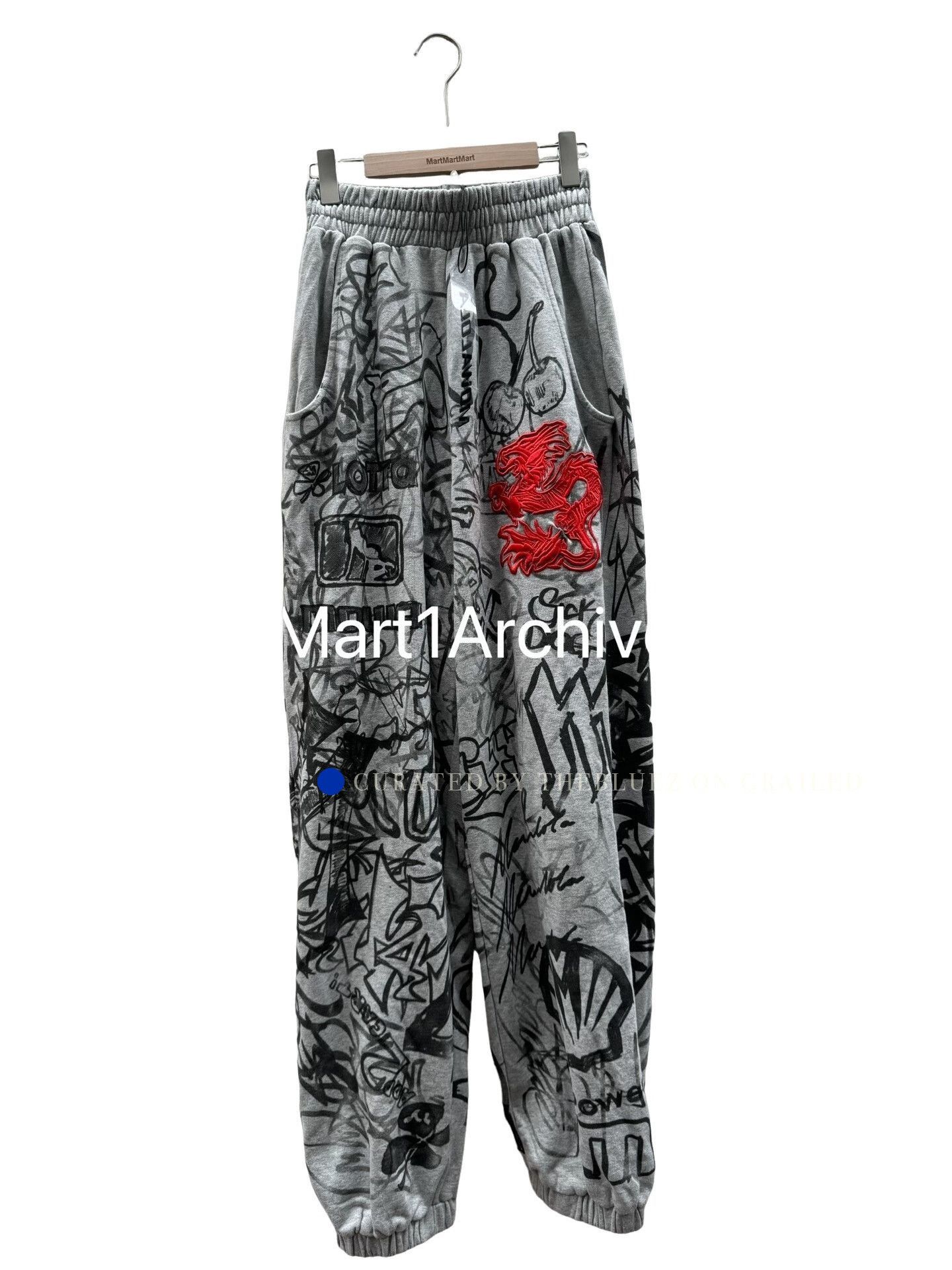Mowalola MOWALOLA STAMP JOGGERS GREY | Grailed
