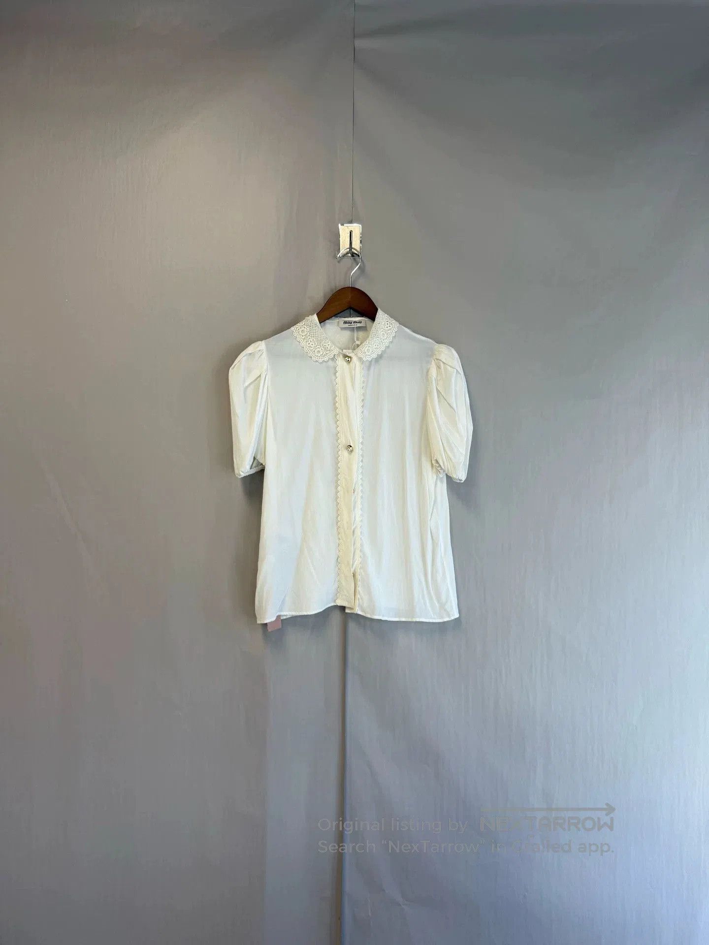 Miu Miu miu miu pearl button lace collar shirt. Size US M / EU 48-50 / 2 - 2 Thumbnail