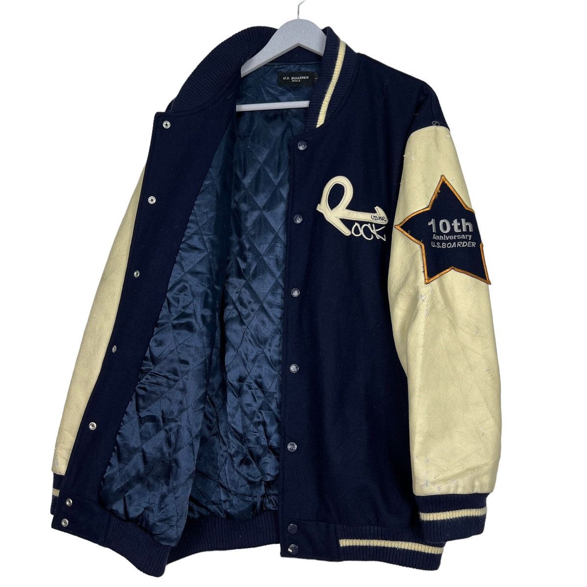 Japanese Brand 🔥 VINTAGE US BOARDER VARSITY BOMBER JACKET Size US L / EU 52-54 / 3 - 9 Thumbnail