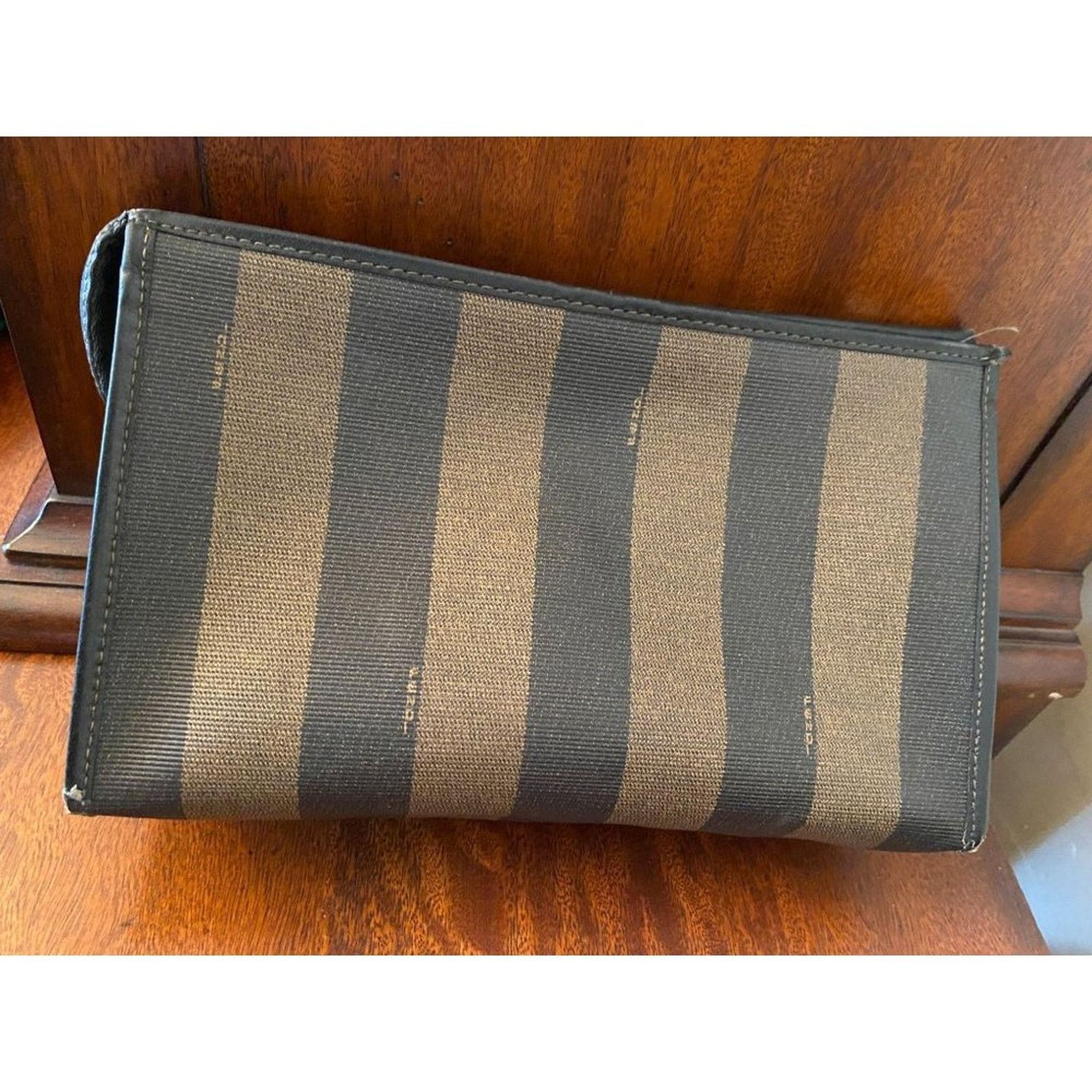 Fendi Vintage Fendi Stripe Leather Makeup Bag Handbag Size ONE SIZE - 4 Thumbnail