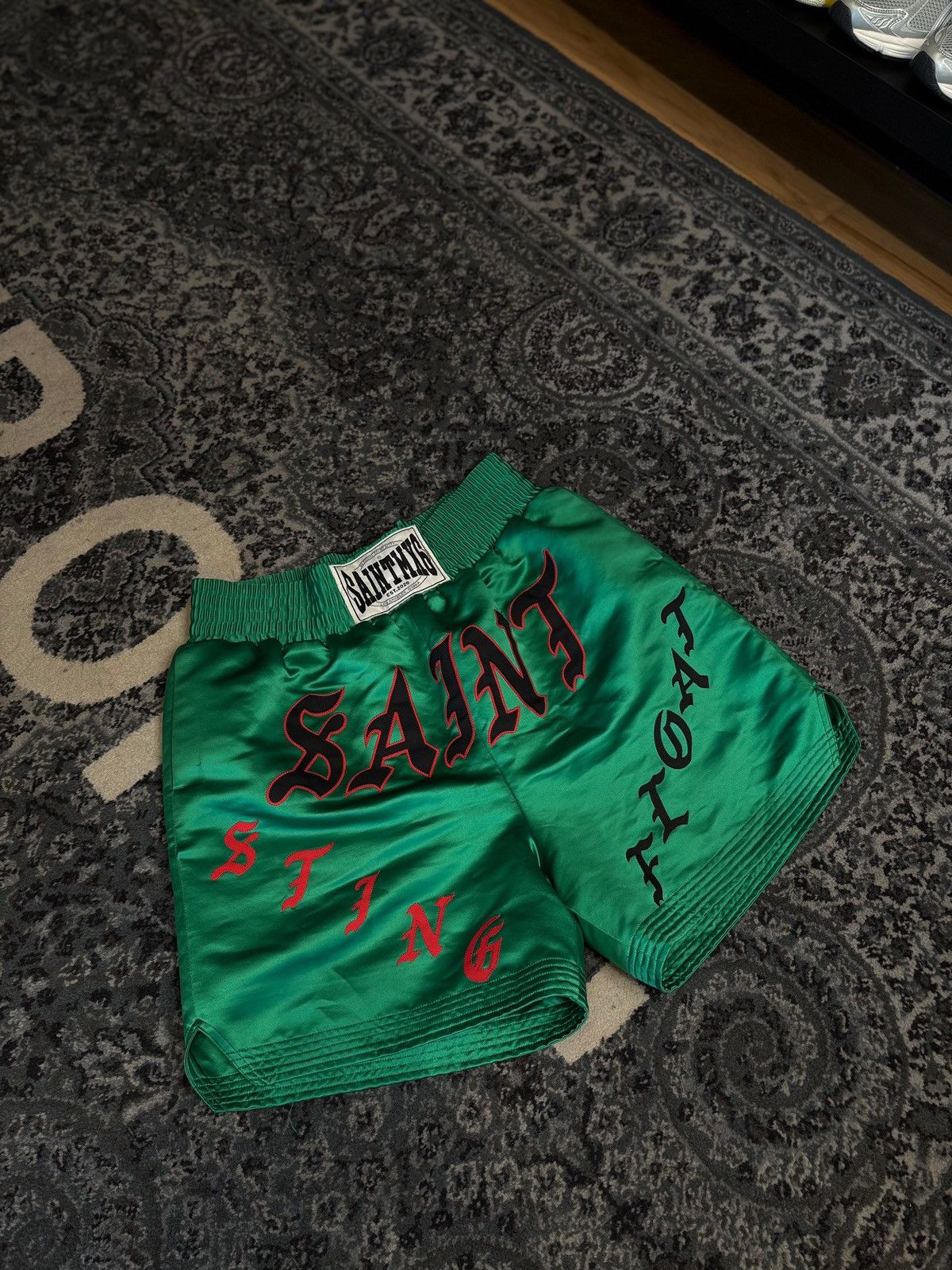Saint Michael Saint Michael Green Satin Boxer Shorts Size Large Size US 34 / EU 50 - 1 Thumbnail