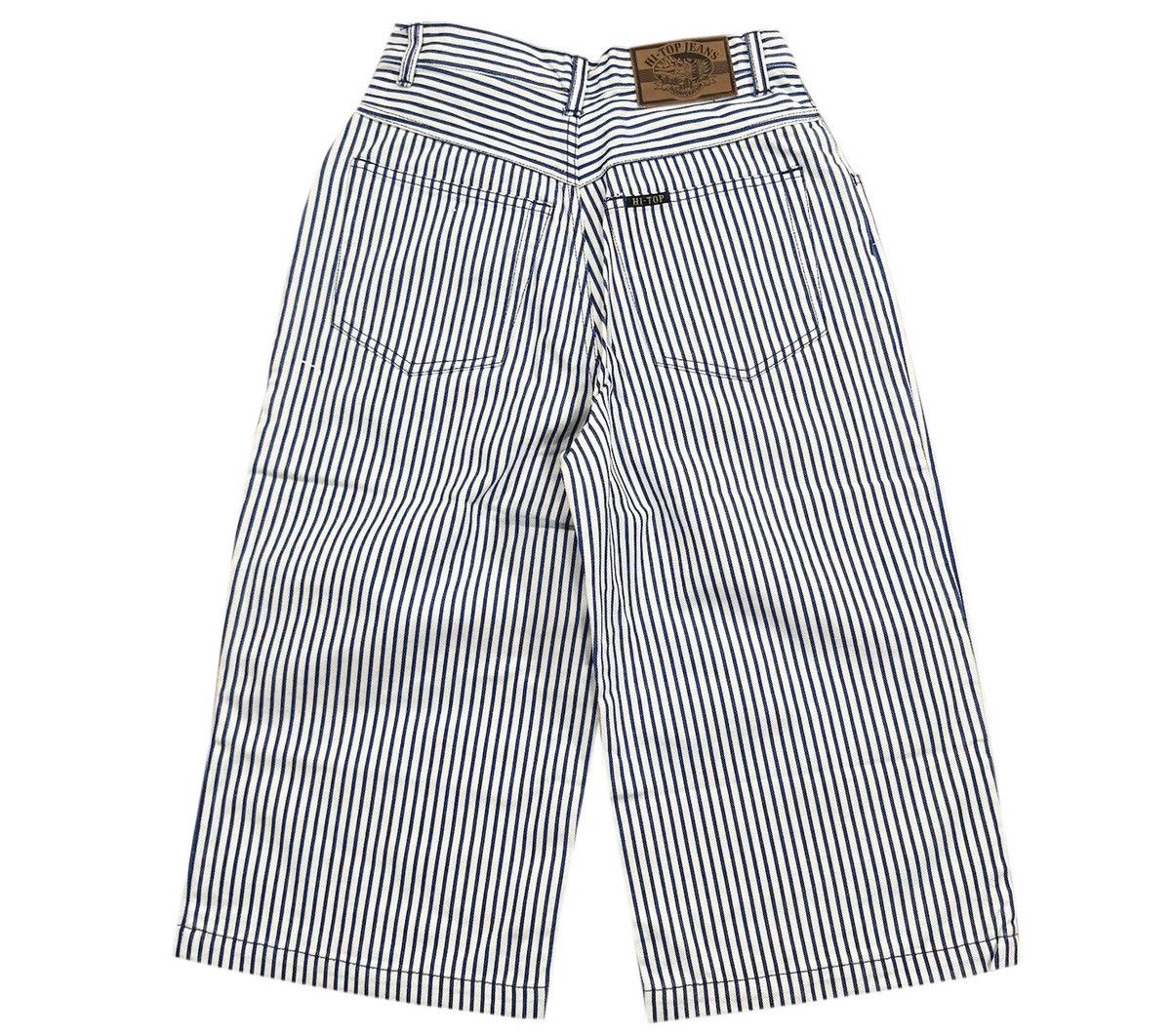Vintage Vintage Hi Top Striped Jean Shorts (Size 29) Size US 29 - 2 Thumbnail