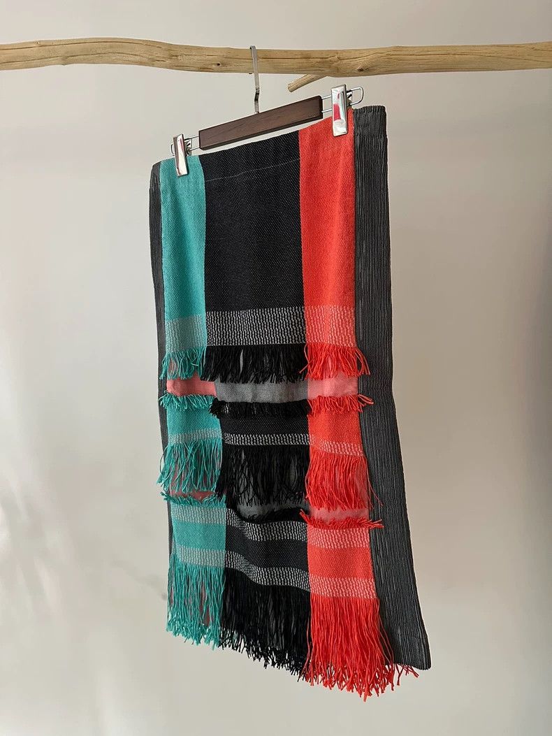 Issey Miyake Issey Miyake size:2 Black, green and red color-blocked mai Size 31" - 3 Thumbnail
