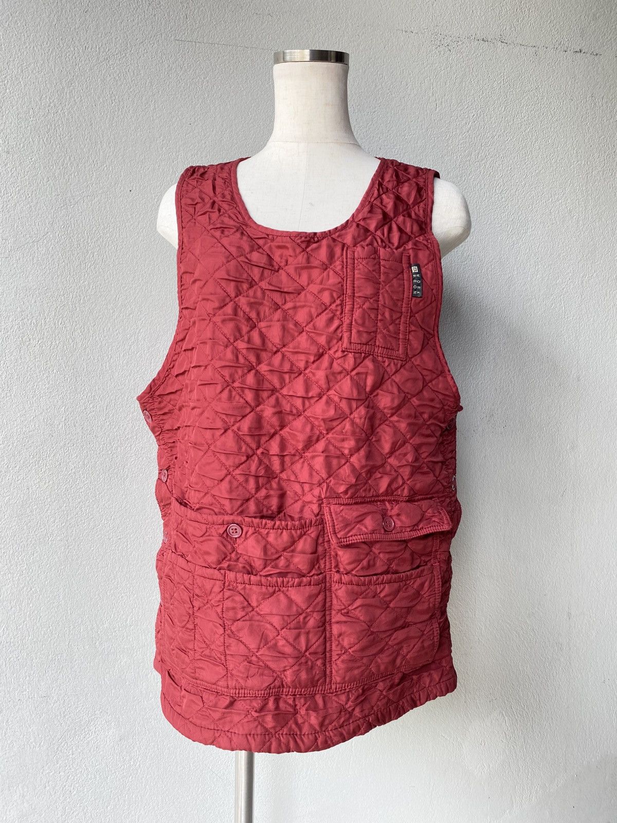 Designer × Japanese Brand Work pron Red Quilted Utility Vest Size M / US 6-8 / IT 42-44 - 9 Thumbnail