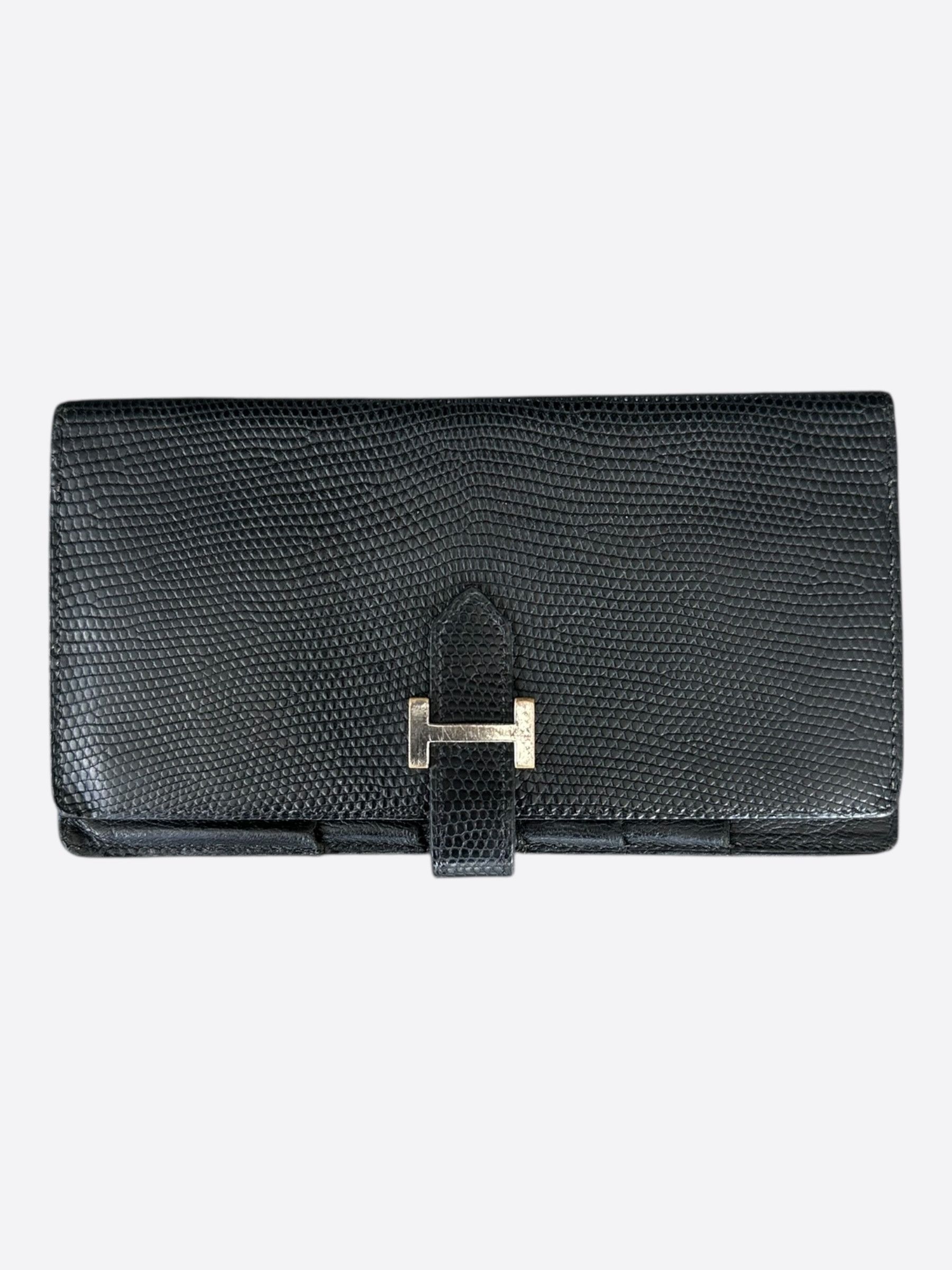 Hermes Hermes Black Lizard Bearn Wallet Size ONE SIZE - 1 Thumbnail