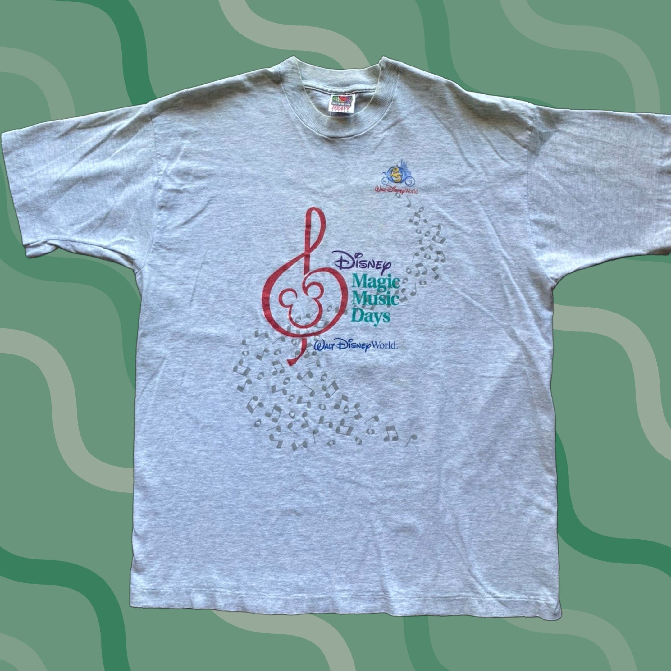 Fruit Of The Loom VINTAGE Disney Magic Music Days T Shirt Men’s XL Gray Short Sleeve Regular Fruit of the Loom World Size US XL / EU 56 / 4 - 1 Thumbnail