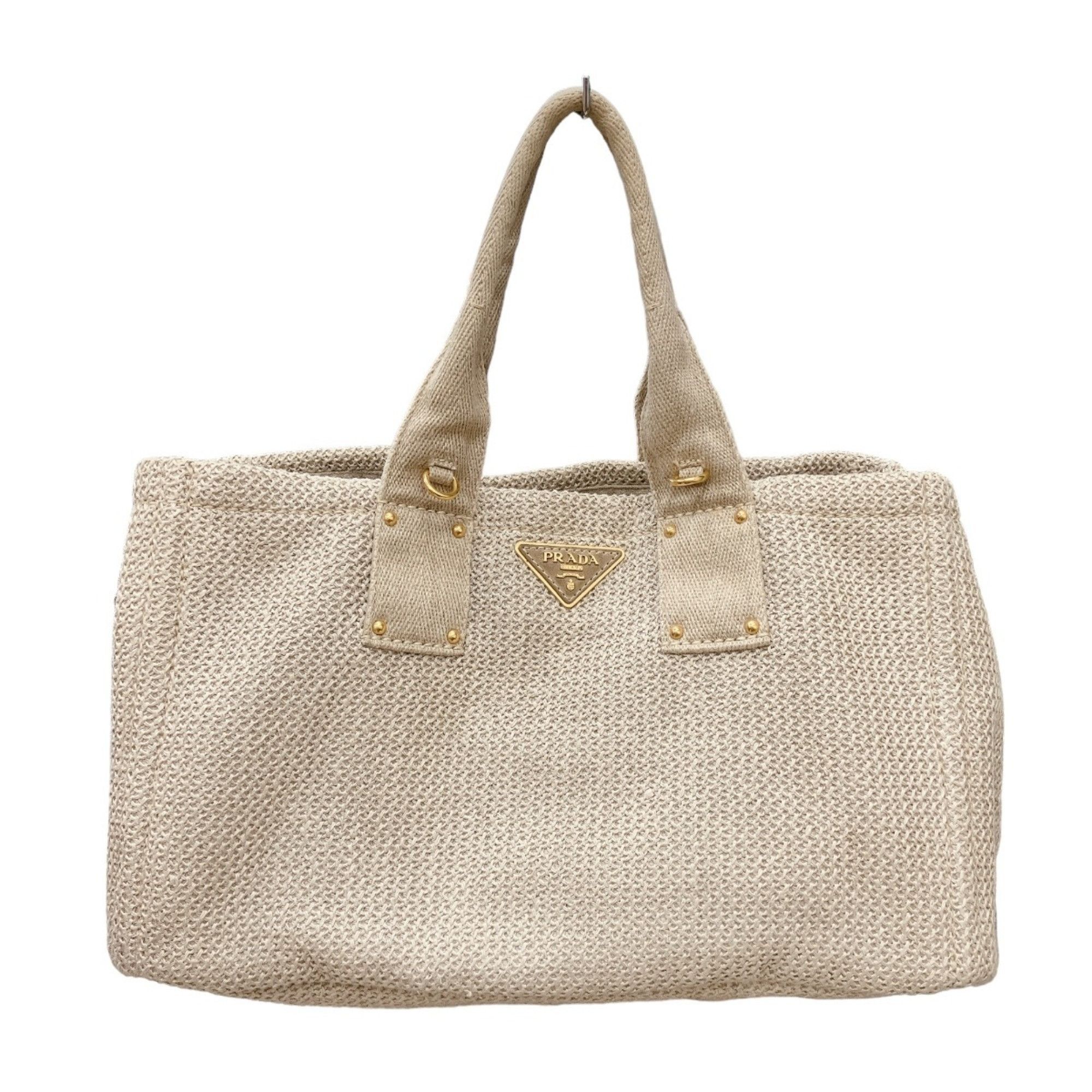 image of Prada Tote Bag Canvas Canapa Beige, Women's