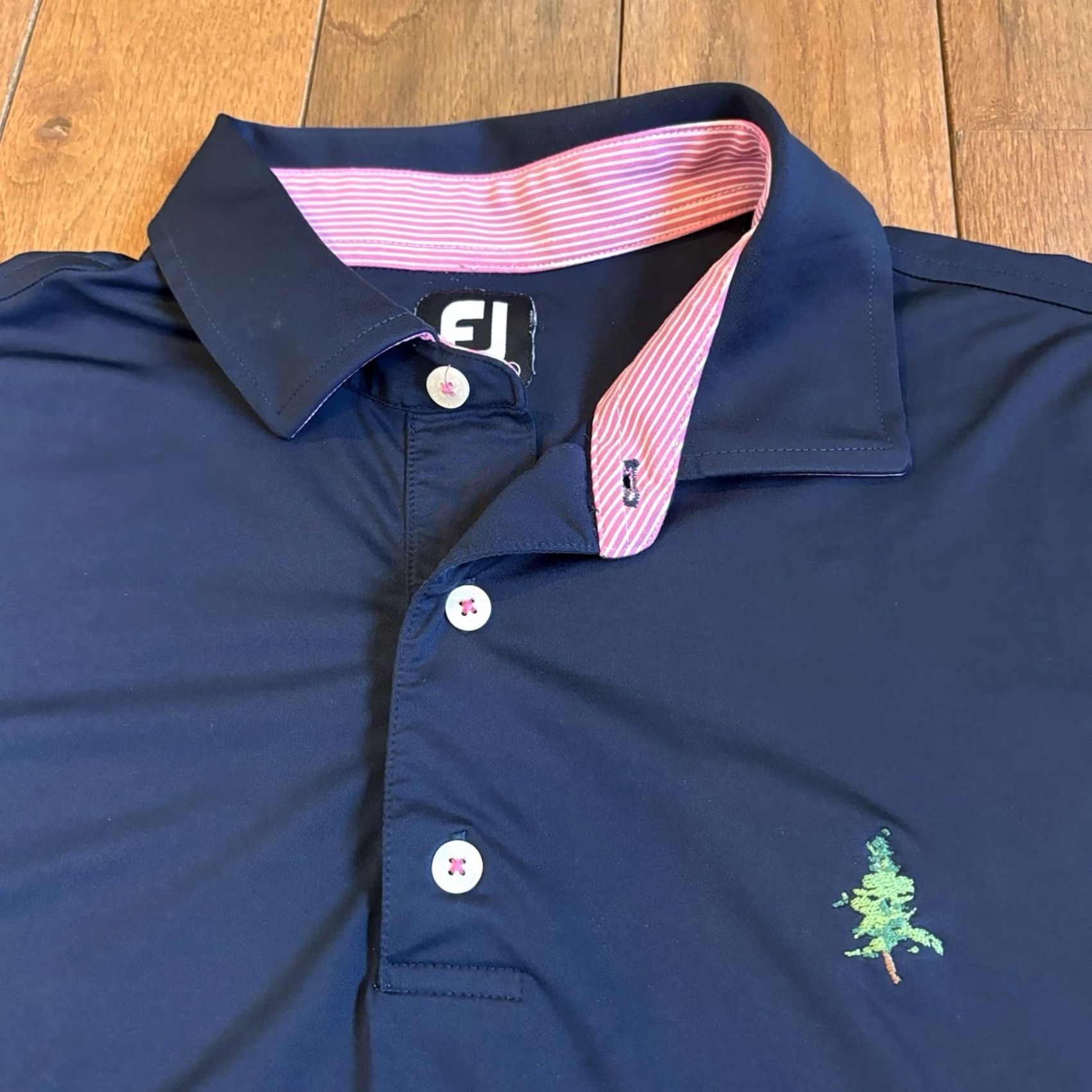 Footjoy Mens Footjoy Golf Polo Shirt Grandfather Mountain Golf Club Blue Pink XL Size US XL / EU 56 / 4 - 2 Thumbnail