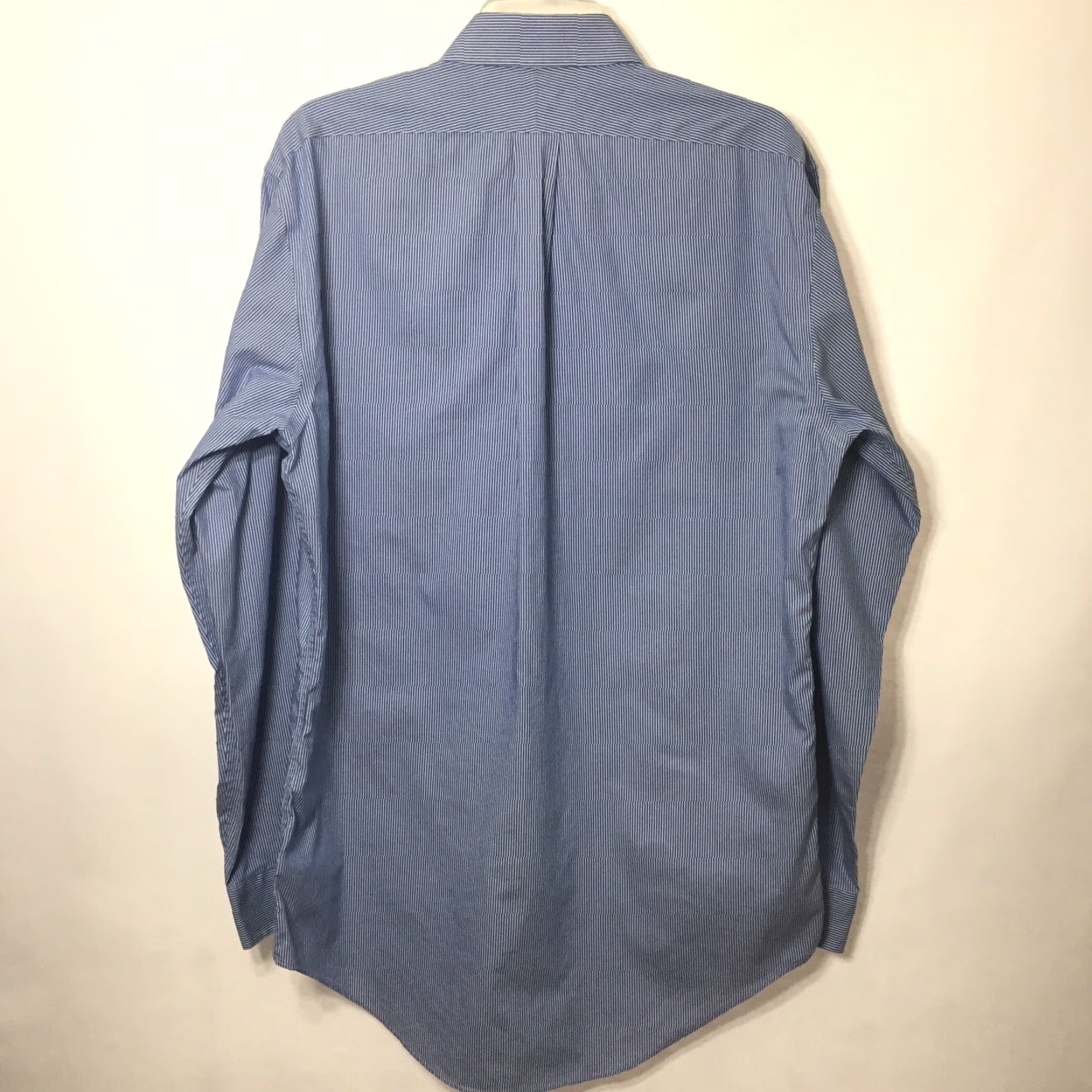 Lands' End Lands End Shirt Mens 16 Tall Blue Striped Long Sleeve Button Up Size US L / EU 52-54 / 3 - 6 Thumbnail