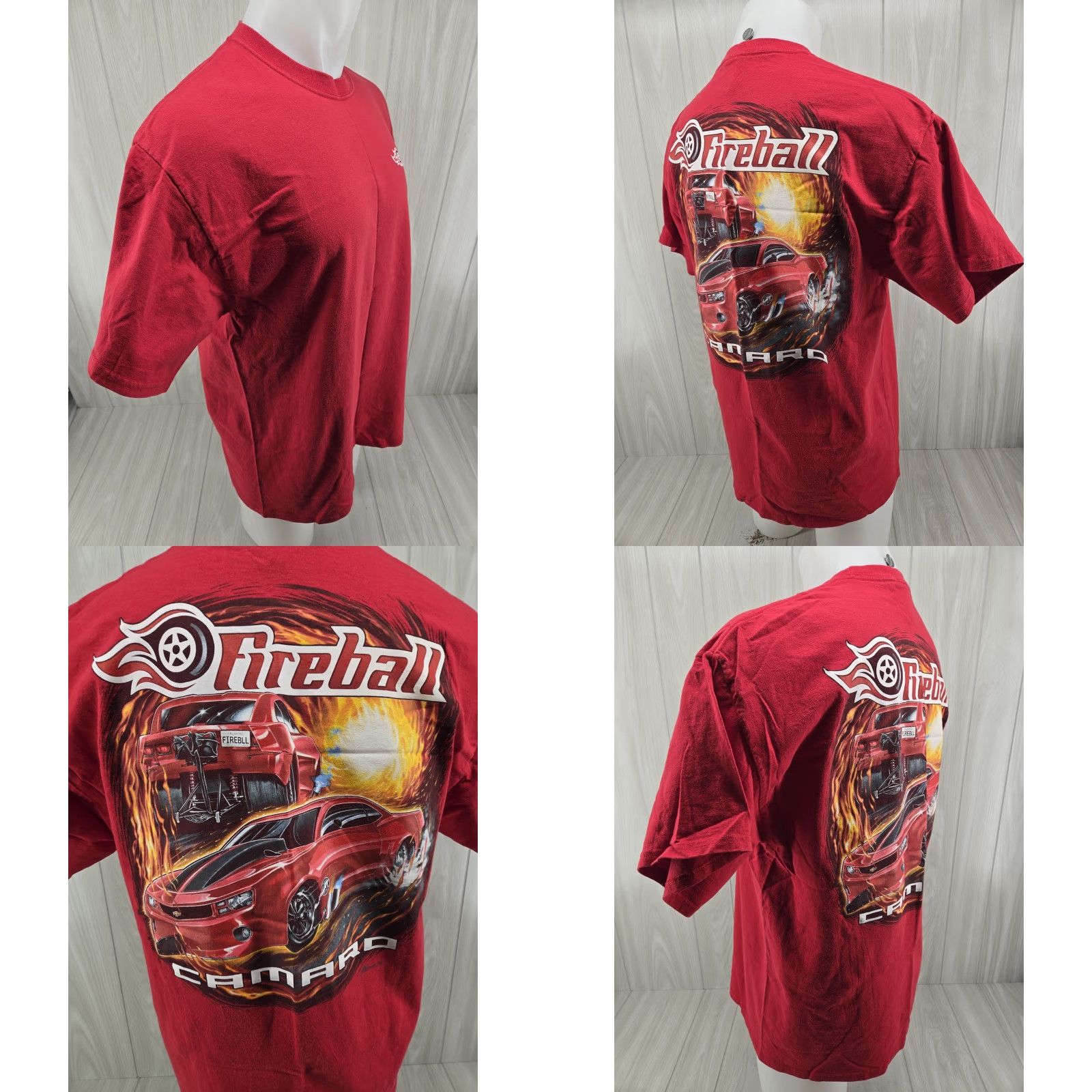Port & Company Fireball Camaro Red T Shirt Men’s XL Camaro Graphics Size US XL / EU 56 / 4 - 8 Thumbnail