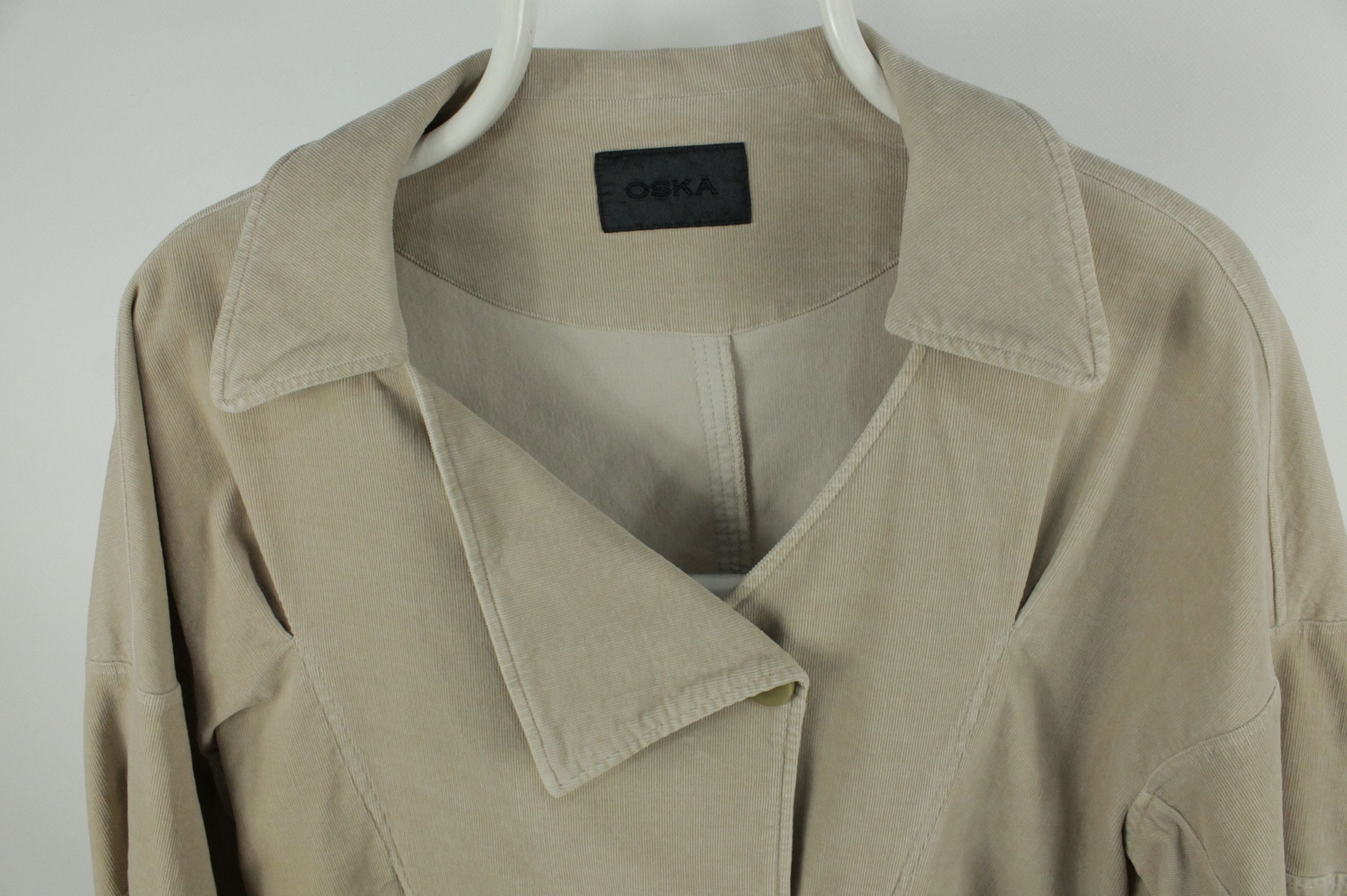 OSKA Oska Beige Corduroy Wide Fit Jacket Size M / US 6-8 / IT 42-44 - 2 Thumbnail