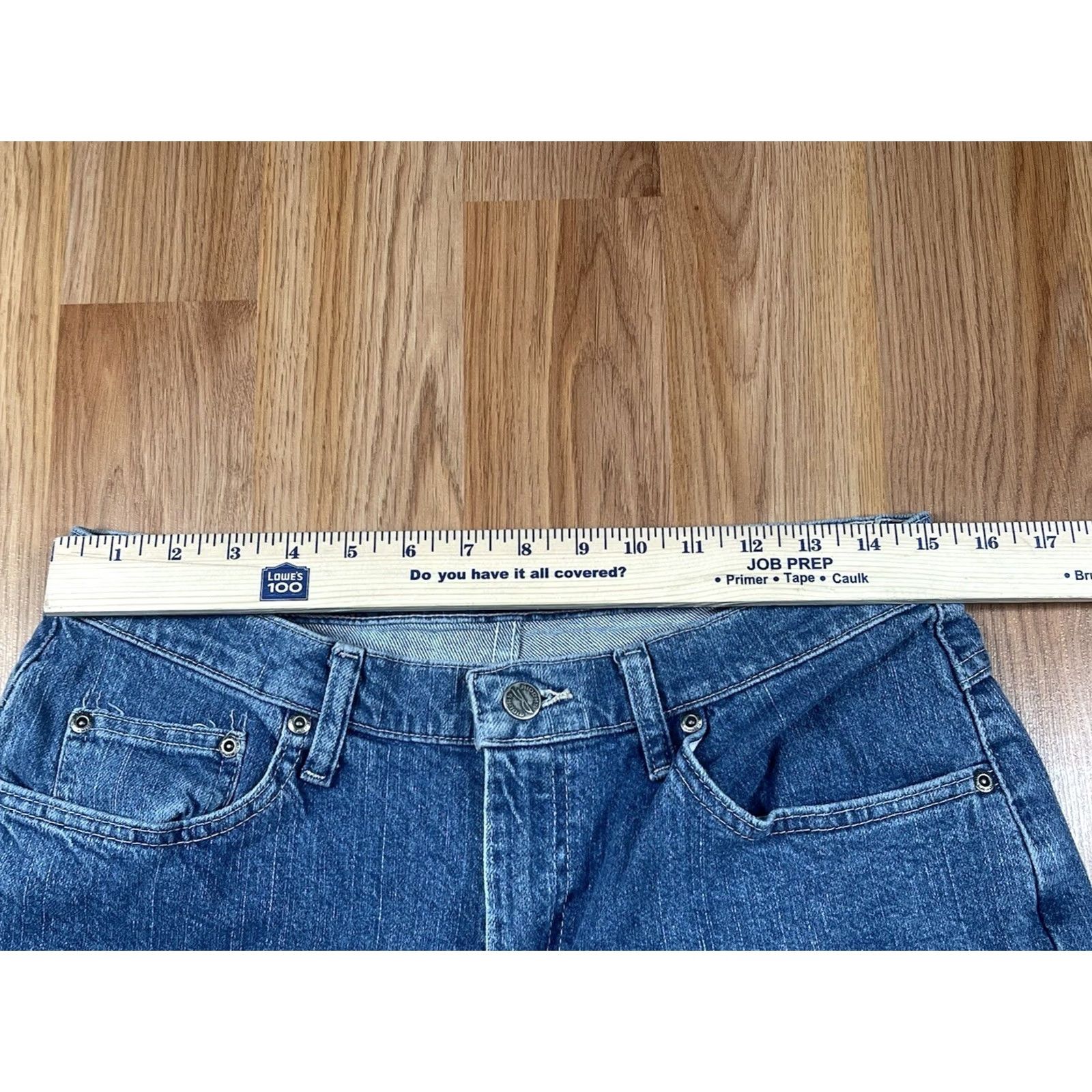 Vintage Riders Jeans Mid Rise Eased Straight Leg Blue Wash Denim Pants Women’s Size 12P Petite 30x29 Mens Womens Girls Boys Size 34" / US 12 / IT 48 - 2 Thumbnail