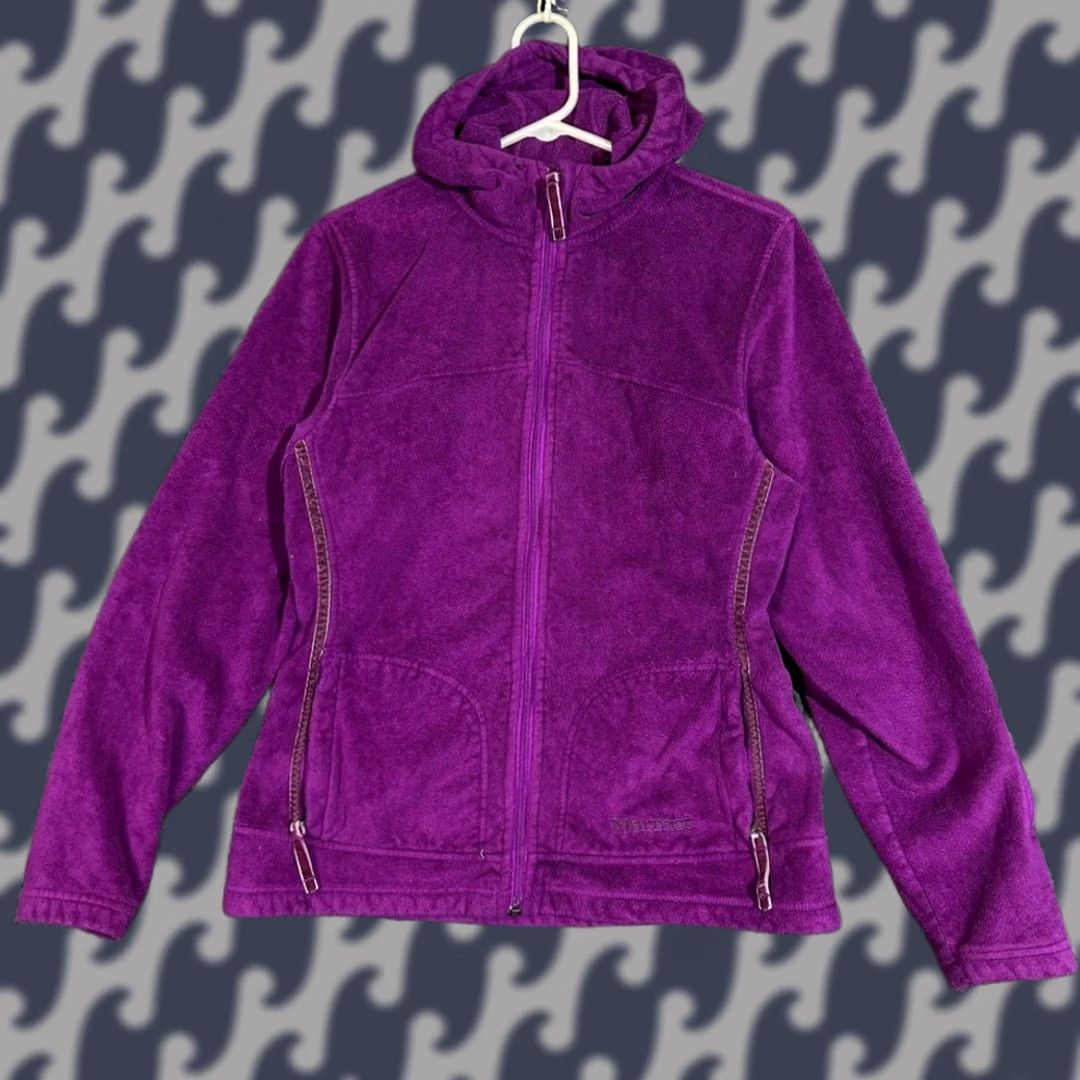 Marmot Marmot Purple Full Zip Hooded Fleece Sweater Women L Large Hoodie Pullover Zip Women’s Size Large Size L / US 10 / IT 46 - 1 Thumbnail