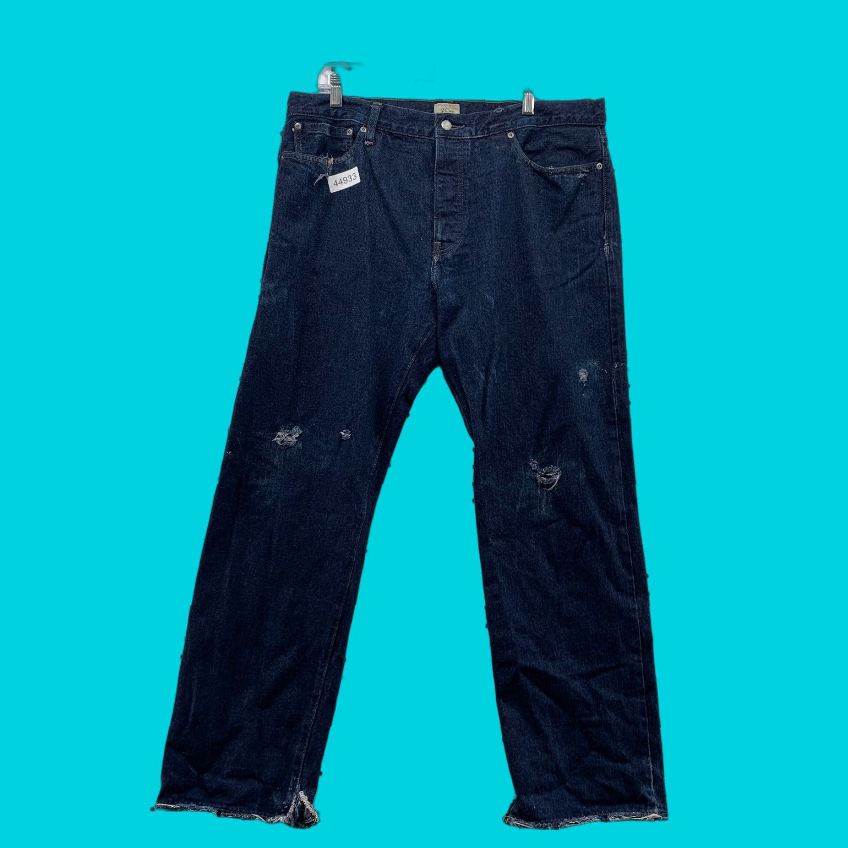 J.Crew JCrew Selvedge Denim Jeans Mens 36X32 Blue Straight Fit Distressed Size US 36 / EU 52 - 1 Thumbnail