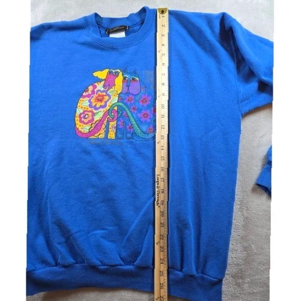 Vintage VINTAGE Laurel Burch Sweatshirt Woman L Blue Graphic Print Cat Dog Art Crew Neck Pullover All Seasons Size L / US 10 / IT 46 - 6 Thumbnail