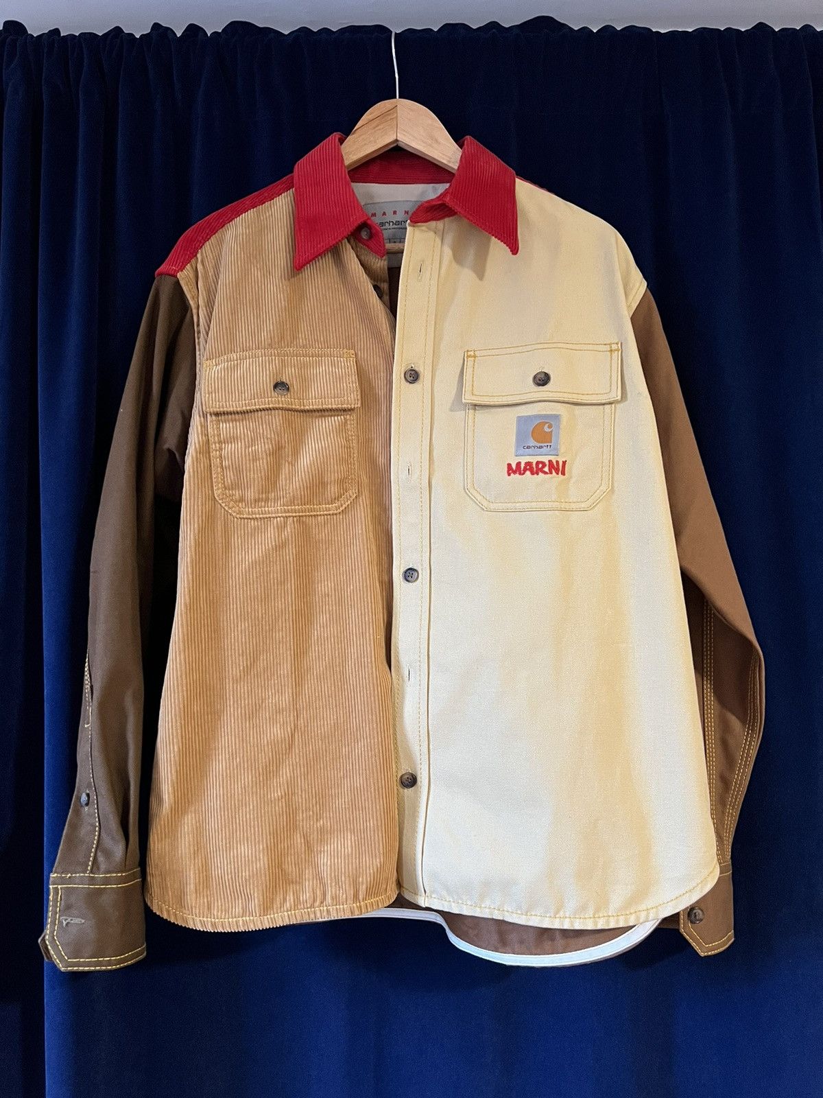 image of Marni X Carhartt Wip Colorblock Work Shirt, Men's (Size Small)