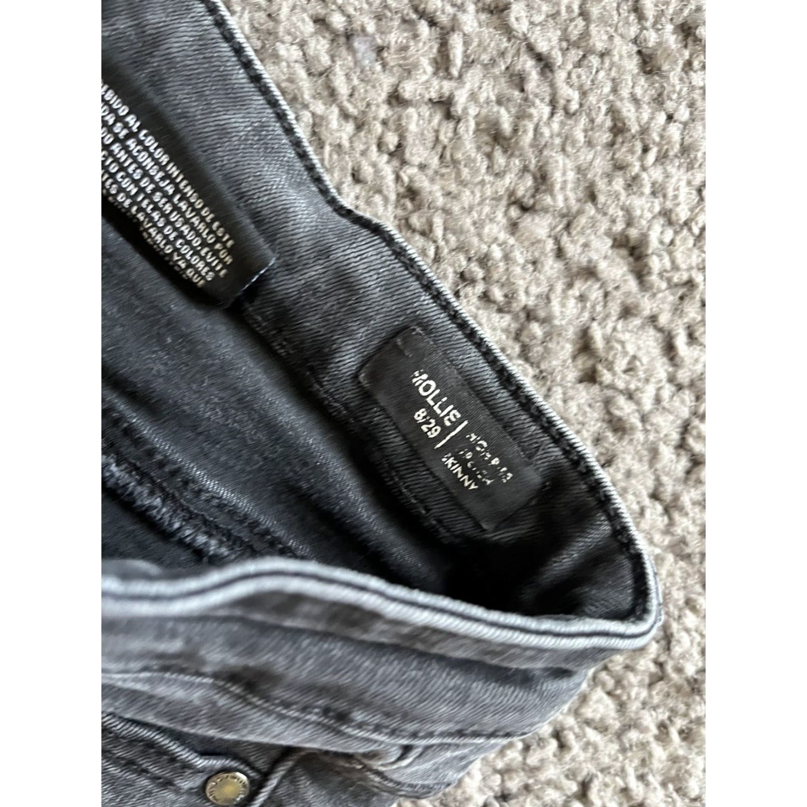 Buffalo David Bitton BUFFALO Women Skinny Pants Black Solid 8/29 8 Stretch Logo Zipper Vintage No Size ONE SIZE - 5 Thumbnail