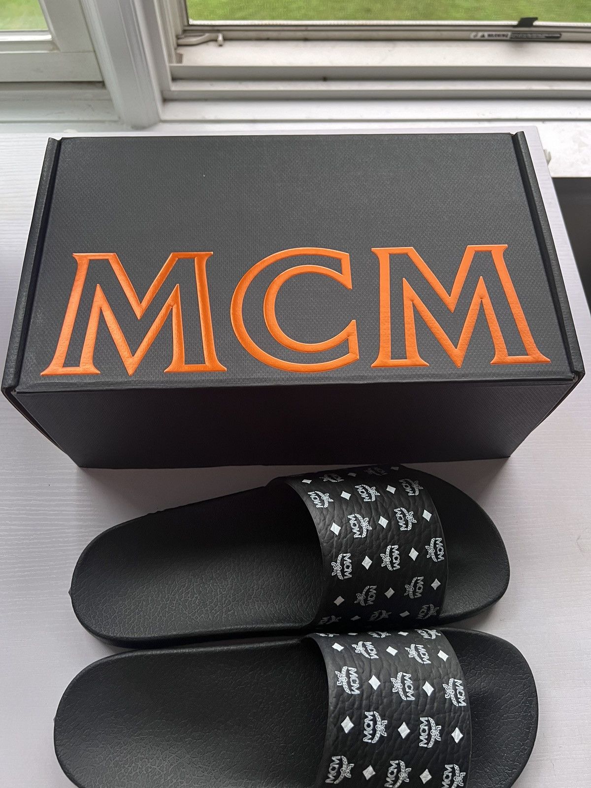 MCM Black monogram MCM Slides Size US 10 / EU 43 - 7 Thumbnail