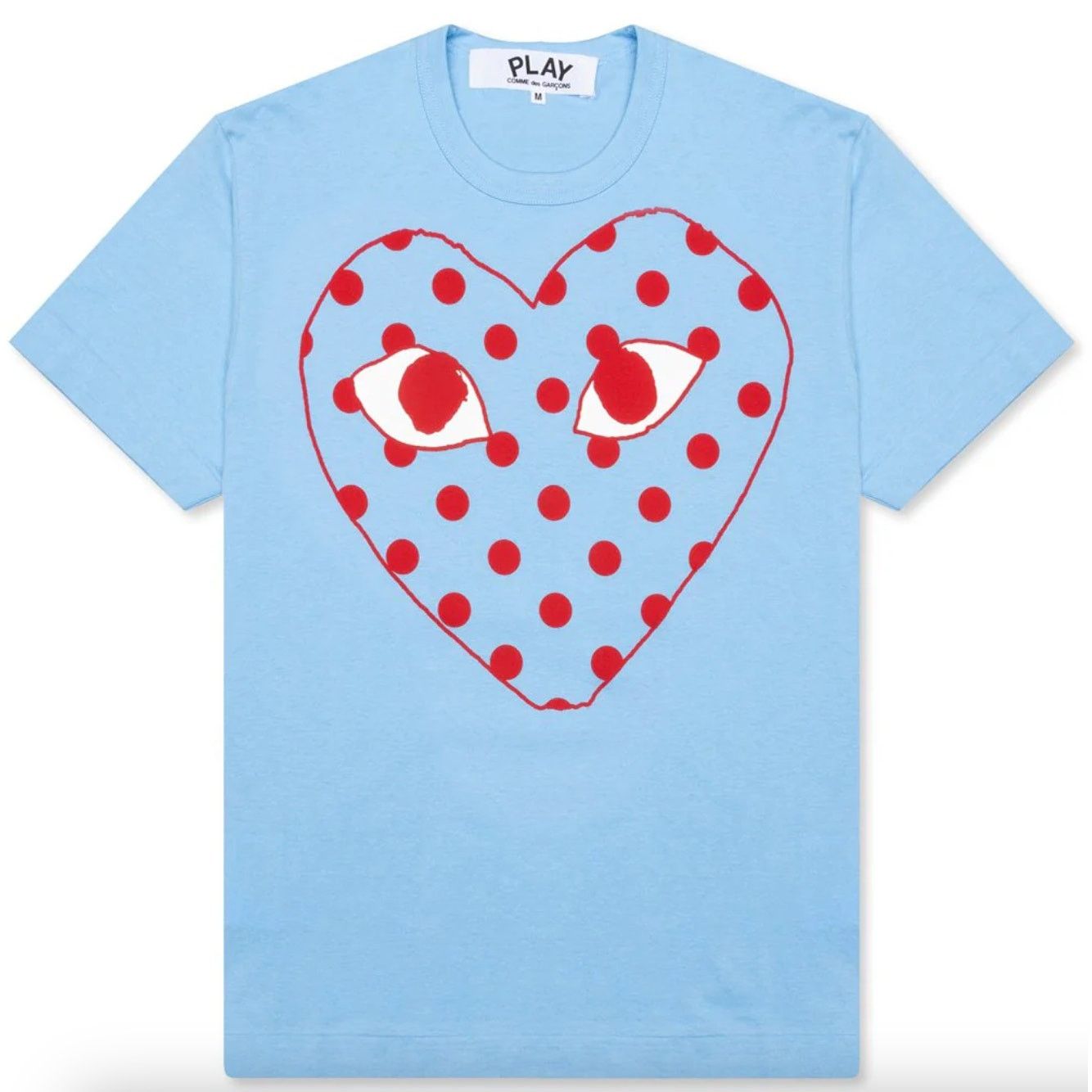 Comme des Garcons PLAY Comme des Garcons PLAY Pastel Polka Dot Logo T Shirt Blue Size M / US 6-8 / IT 42-44 - 1 Thumbnail