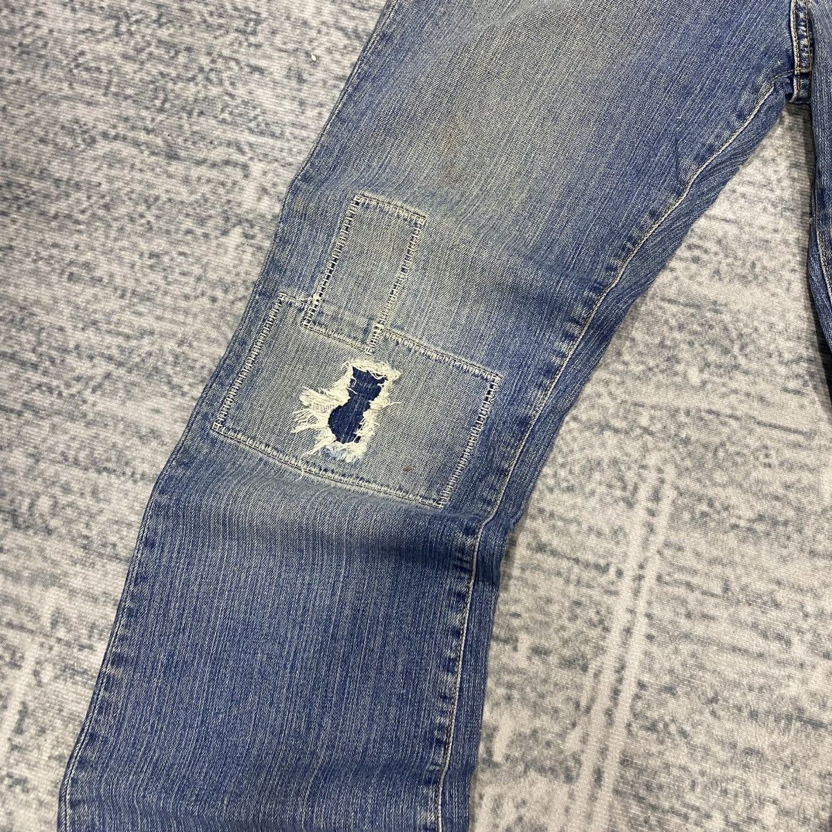 Japanese Brand × Vintage Flared🔥 Lucky Patchwork Washed Bootcut Jeans Hysteric 90s Size US 34 / EU 50 - 5 Thumbnail