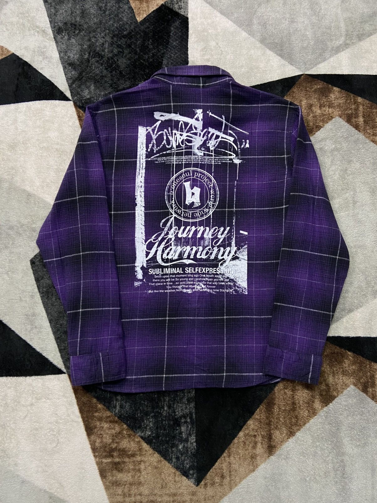 Hysteric Glamour Rare 00s B-One Soul Project Poem Grafitti Veterano Plaid Size US M / EU 48-50 / 2 - 6 Thumbnail