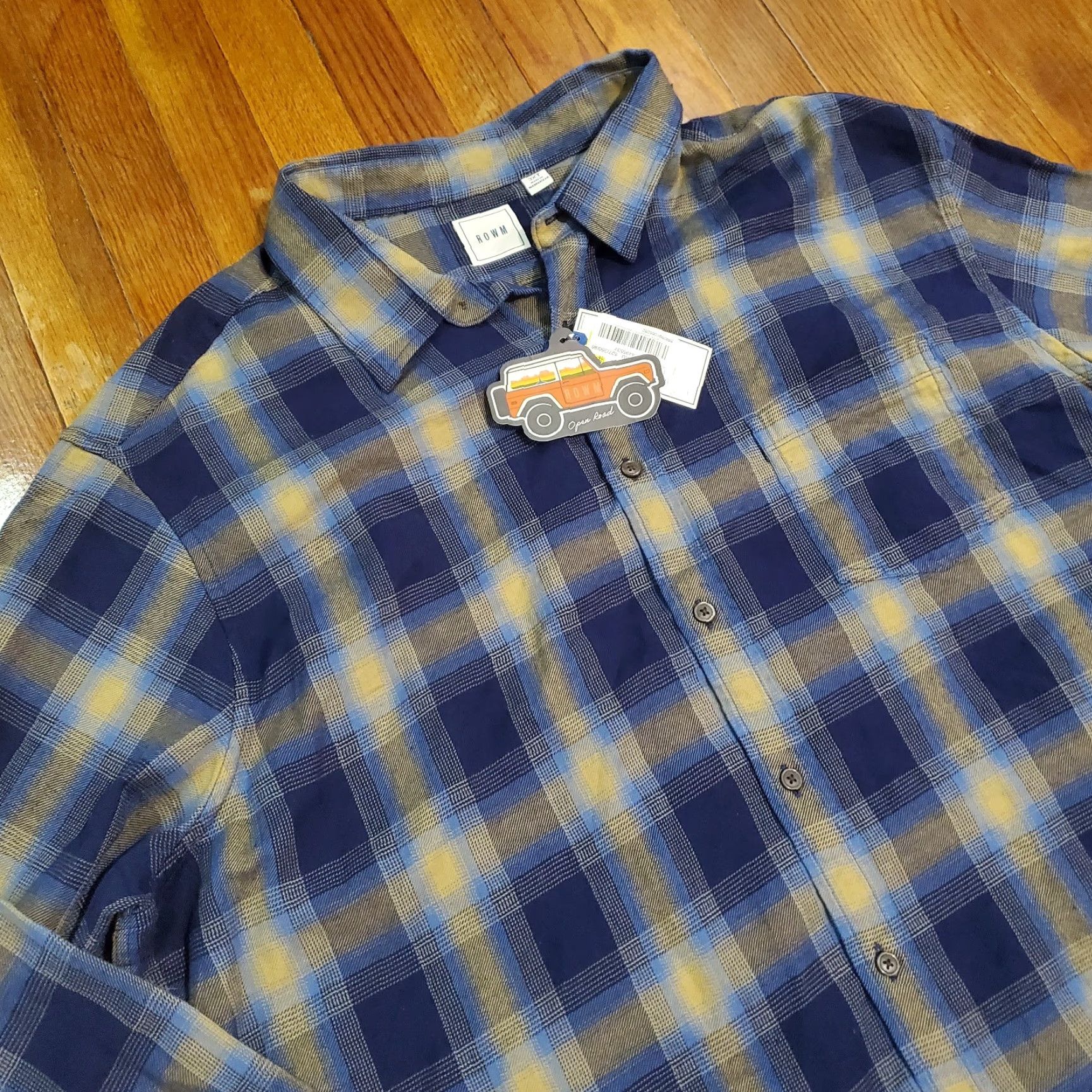 Vintage ROWM Flannel Shirt Button-Up Open Road Brown Blue Plaid Mens 3XT Tall New Size US XXL / EU 58 / 5 - 4 Thumbnail