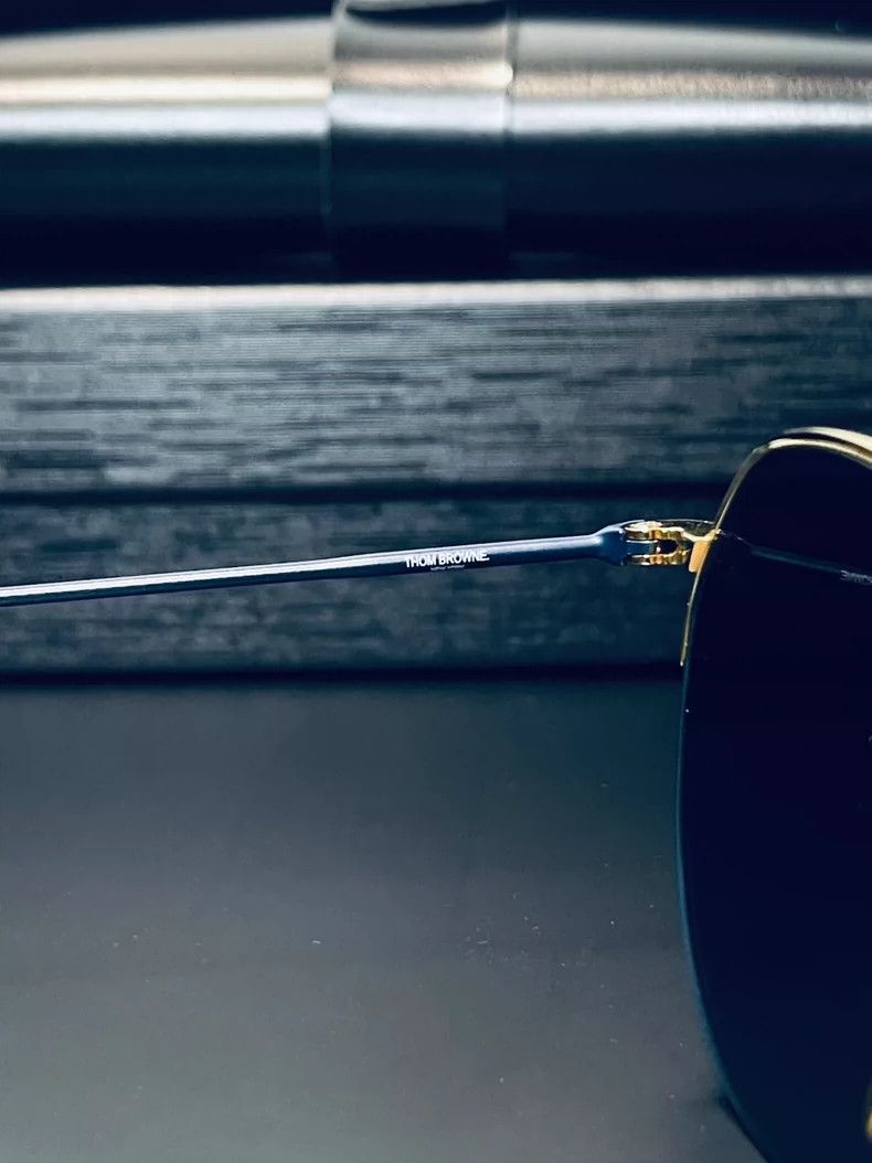 Thom Browne Thom Browne Size OSTB-903 Sunglasses Blue and Gold Sunglass Size ONE SIZE - 8 Thumbnail