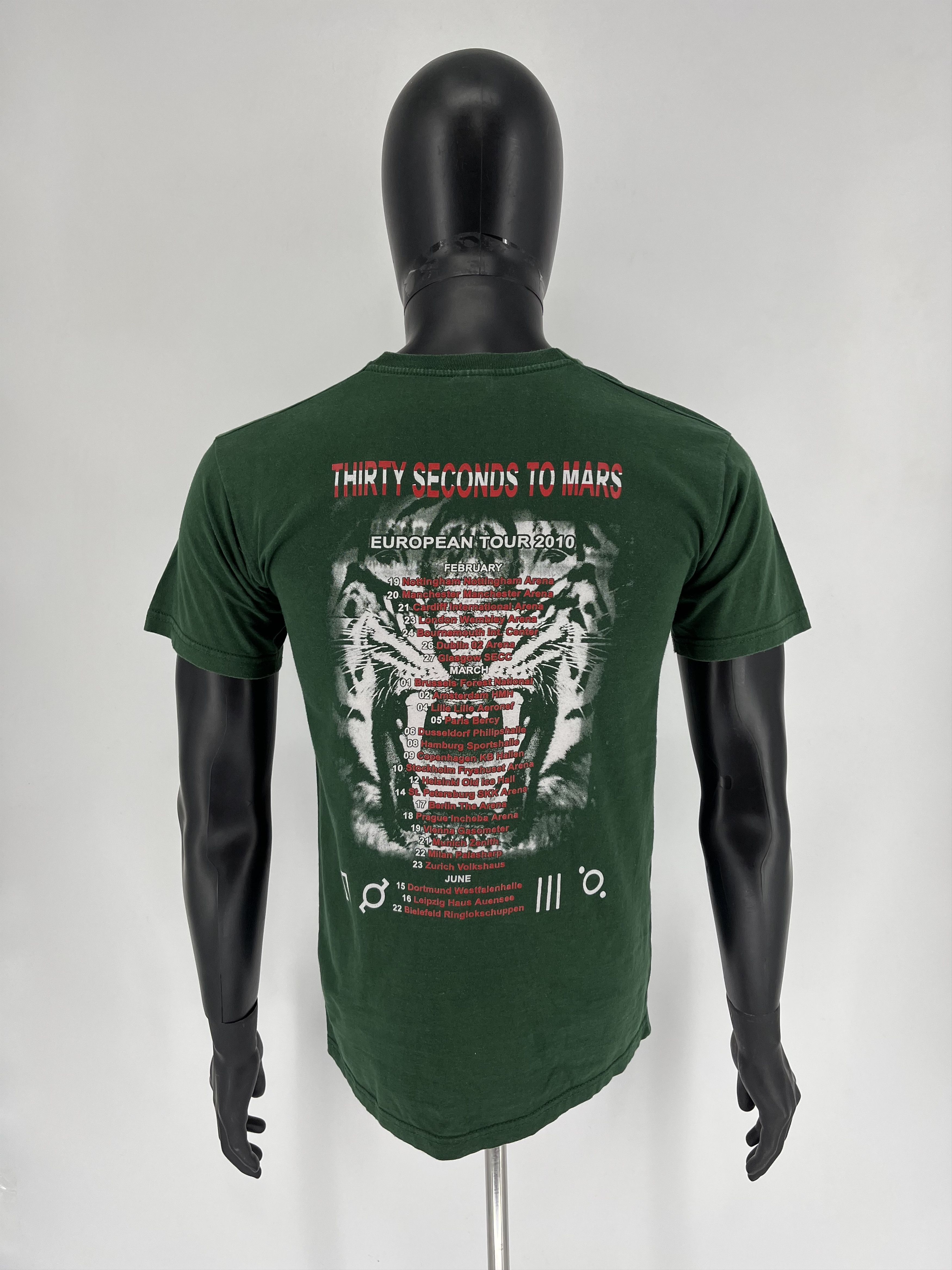 Band Tees Vintage Y2K 30 SECONDS TO MARS Tour T-Shirt 2010 Size US S / EU 44-46 / 1 - 8 Thumbnail