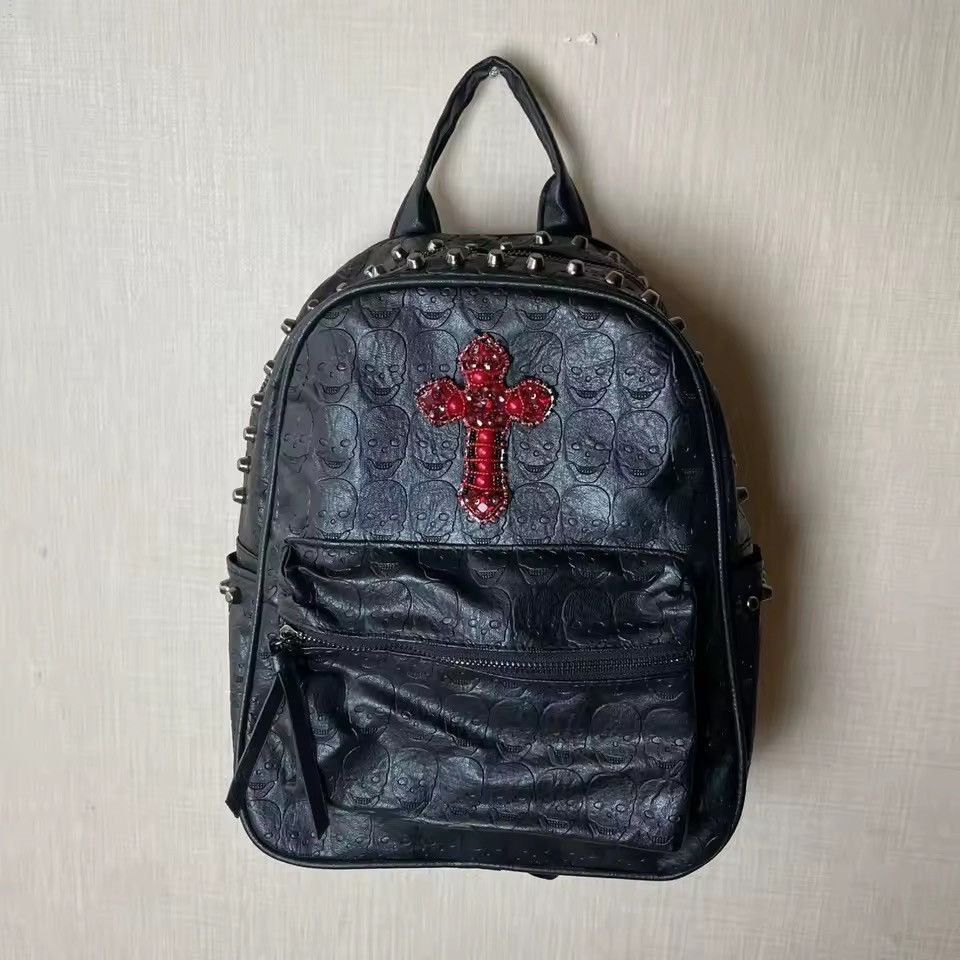 Other Gothic Punk Backpack Cross Skeleton School Skull Bag Size ONE SIZE - 1 Thumbnail