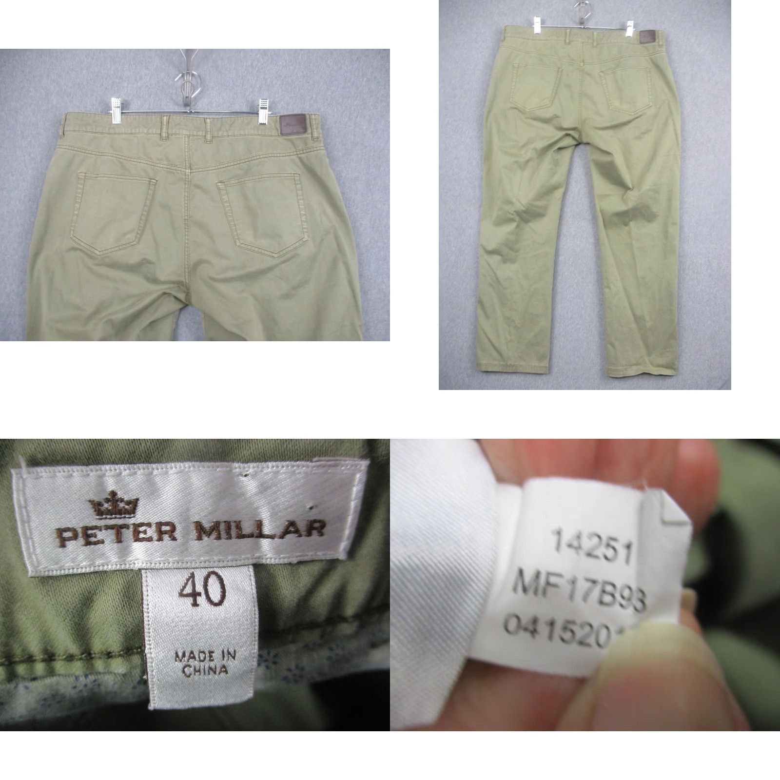 Peter Millar Peter Millar Pants Mens 40x30 Green Chino 5 Pocket Stretch Golf Casual MF17B93 Size US 40 / EU 56 - 8 Thumbnail