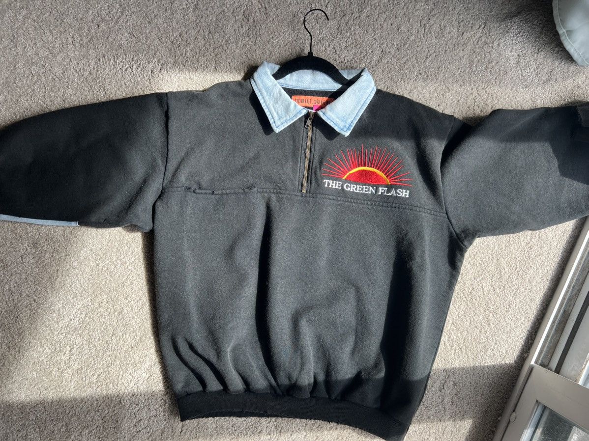 Green Flash Denim Half Zip Fleece Black Size 2