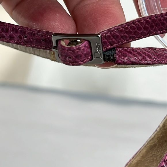 Dior × Vintage VTG DIOR Snake Strappy Letter Silver Dangle Charm Stiletto S Size US 8 / IT 38 - 3 Thumbnail