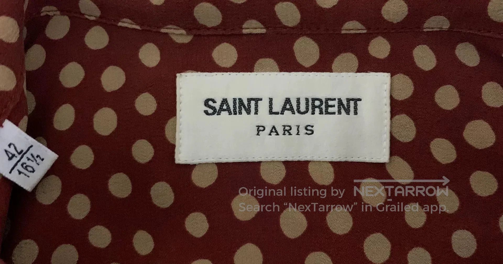 Saint Laurent Paris Saint Laurent Orange Silk Polka Dot Shirt. Size US XS / EU 42 / 0 - 3 Thumbnail