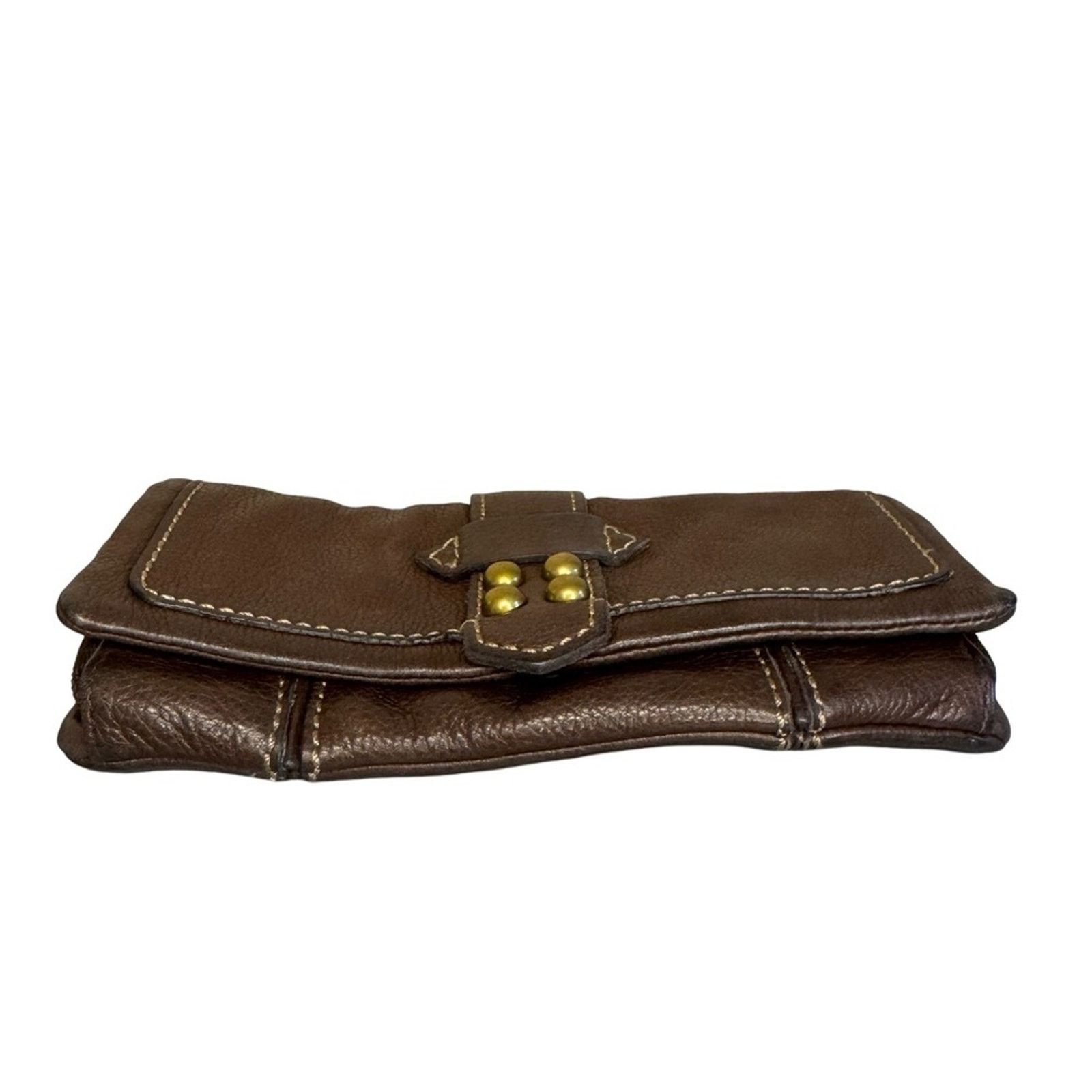 Fossil Vintage Fossil Brown Pebbled Leather Snap Long Wallet Size ONE SIZE - 2 Thumbnail