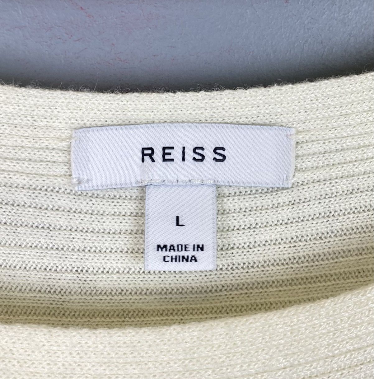 Reiss Reiss OE Ilara Draped Ribbed Viscose / Cashmere Top Sweater Size L / US 10 / IT 46 - 6 Thumbnail