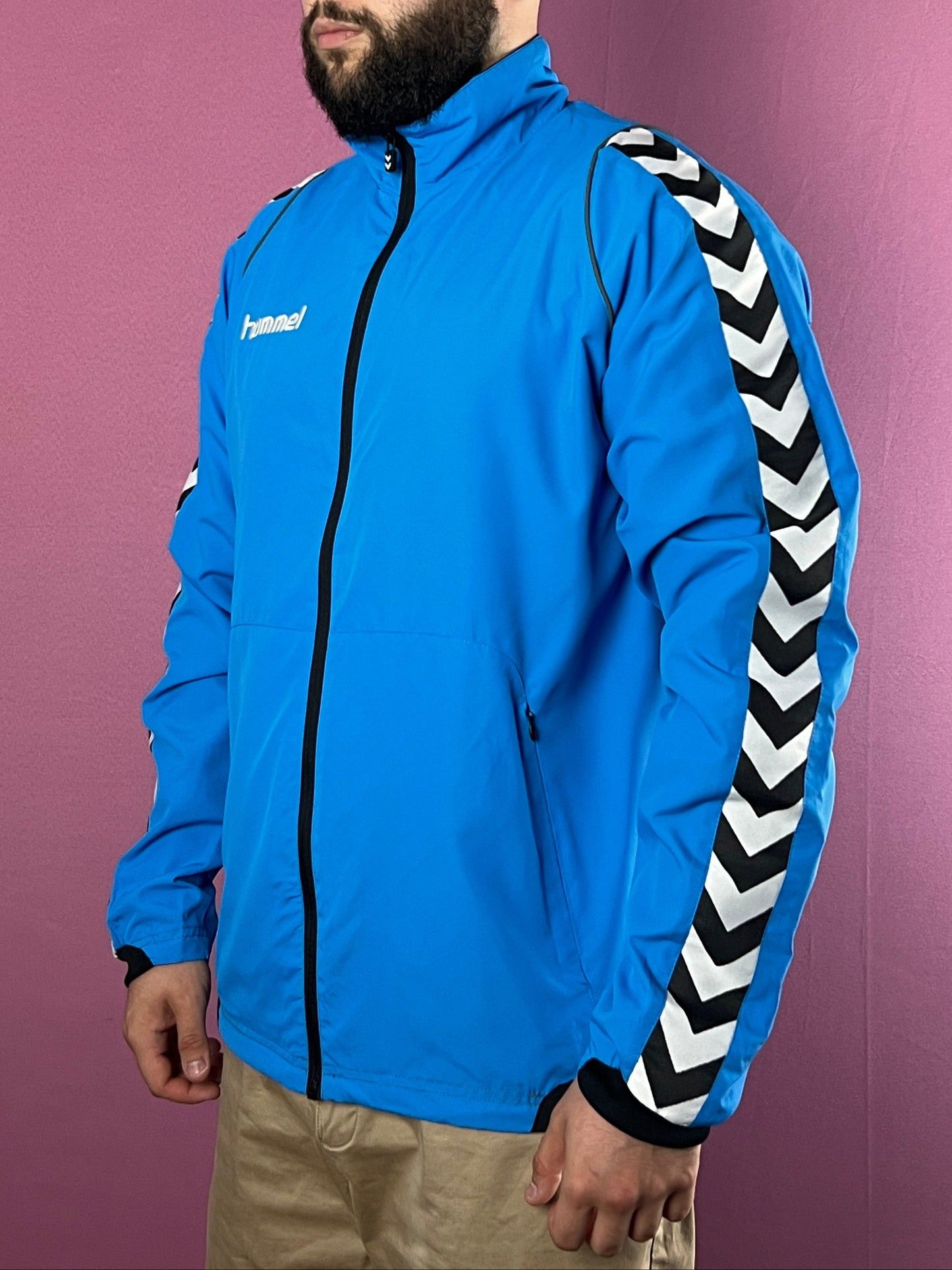 Hummel × Vintage Hummel Vintage Men's Side Tape Running Windbreaker Jacket-L Size US M / EU 48-50 / 2 - 1 Thumbnail