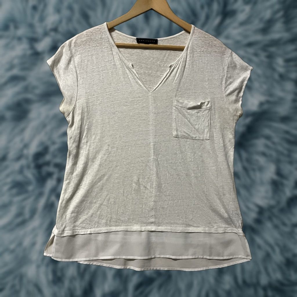 Sanctuary VINTAGE? Sanctuary Linen White Blouse Shirt Womens L White Linen Blouse Shirt Sanctuary Women Large Shirt Blouse White Linen Women L Size L / US 10 / IT 46 - 1 Thumbnail