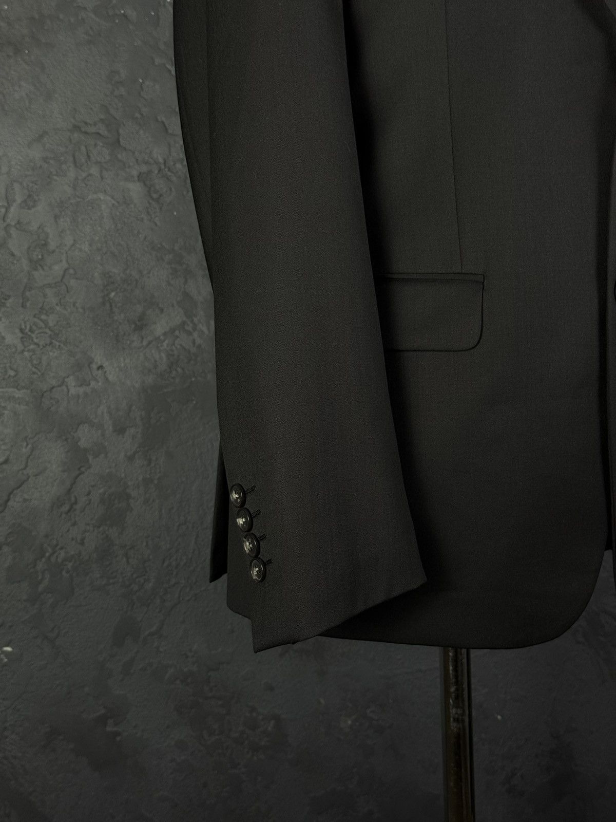 Balmain BALMAIN Paris Navy Wool Blend Slim Fit Black Men’s Suit 46R Size 46R - 13 Thumbnail
