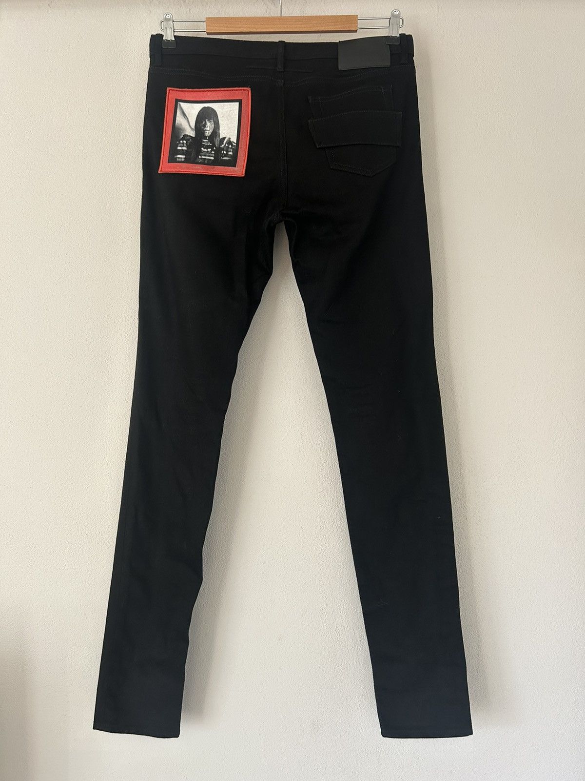 Givenchy Black Slim-Fit Jeans with Red Graphic Patch Size US 31 - 1 Thumbnail