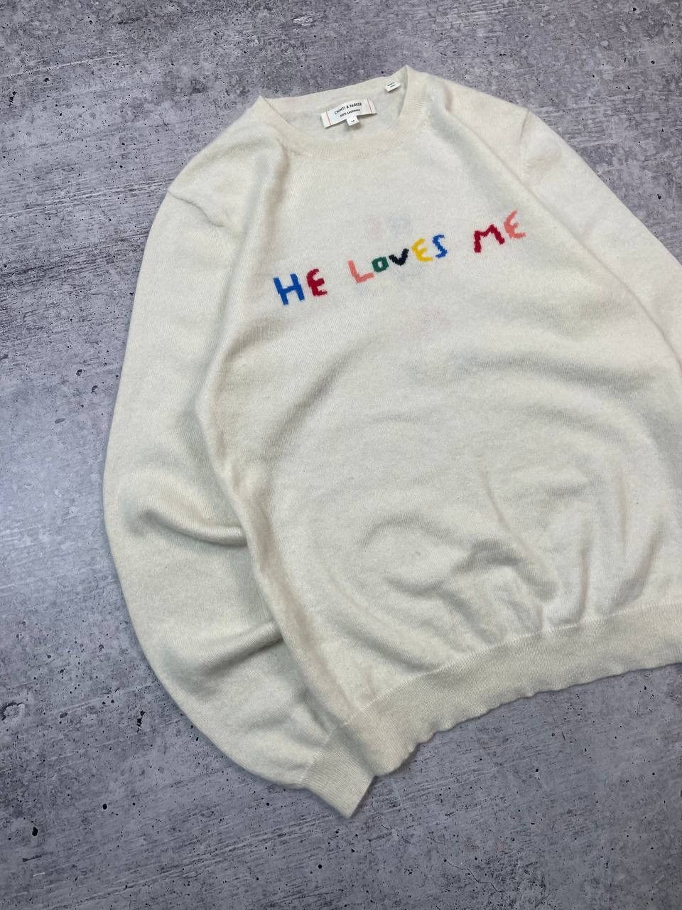 CHINTI & PARKER Chinti And Parker Cashmere Sweater He Loves Me Logo Y2K Size M / US 6-8 / IT 42-44 - 2 Thumbnail