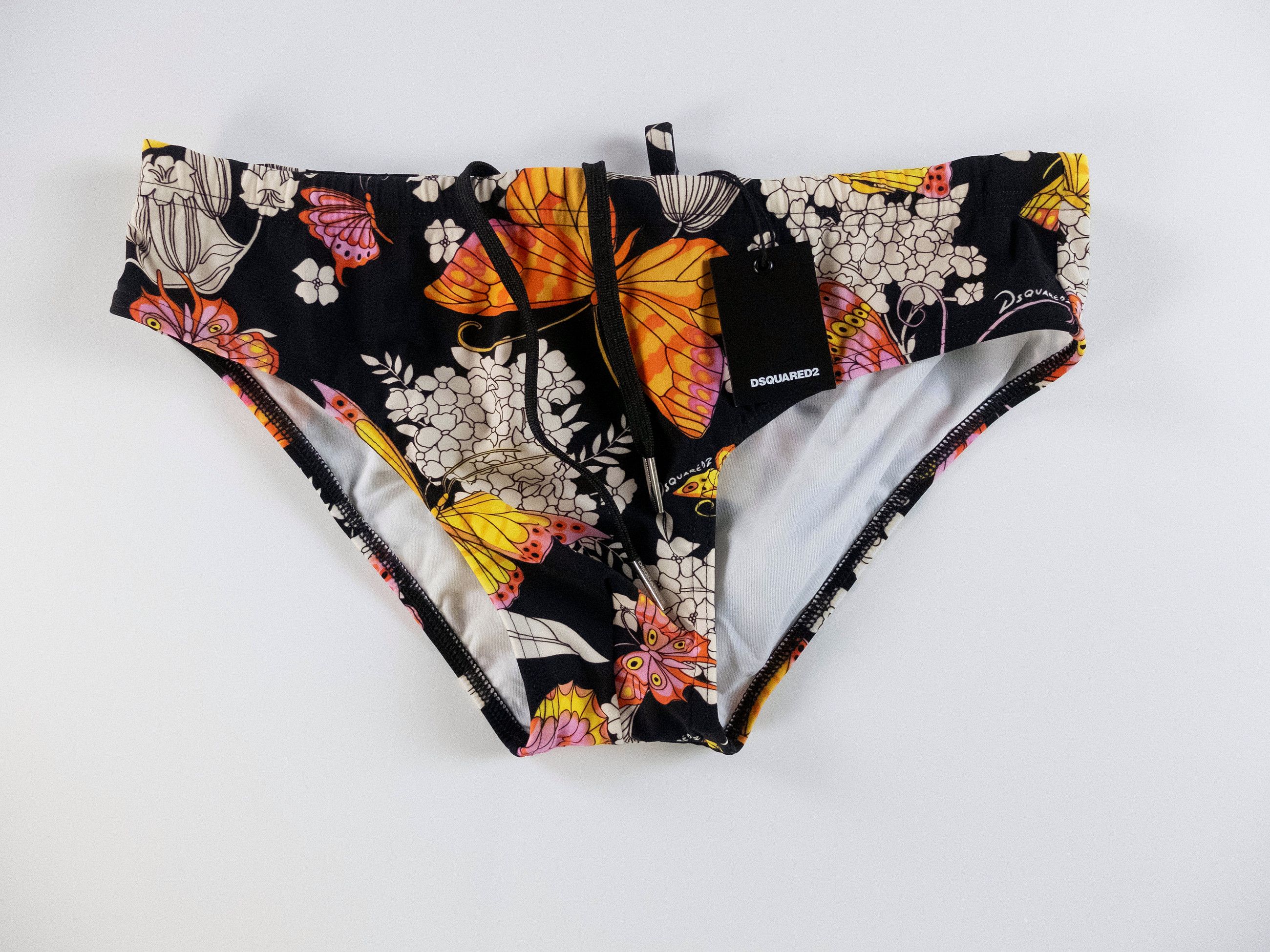 Dsquared2 DSQUARED2 black floral butterfly print swim briefs 48 Medium Size US 32 / EU 48 - 1 Thumbnail