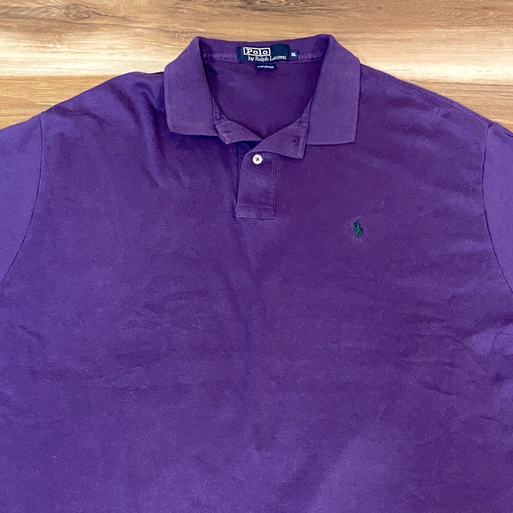 Polo Ralph Lauren VINTAGE Polo Ralph Lauren Shirt Mens XL Purple Short Sleeve Classic Fit 90s USA Size US XL / EU 56 / 4 - 2 Thumbnail