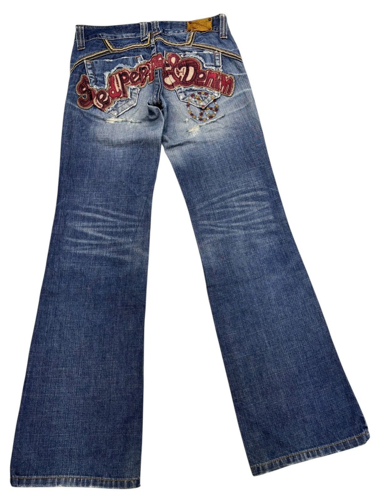 Hysteric Glamour × Undercover 💥RED PEPPER LOW RISE FLARE JEANS DISTRESSED DENIM Size US 30 / EU 46 - 1 Thumbnail