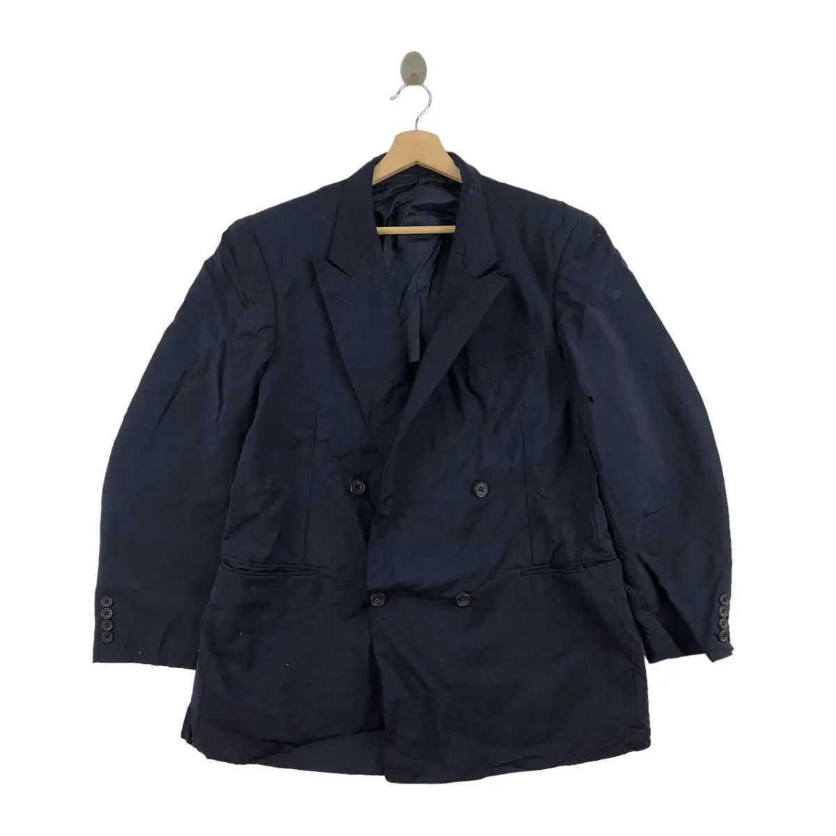 Burberry Vtg 90’ BURBERRY LONDON Double Breasted Blazer Lamb Wool Size 46R - 1 Thumbnail