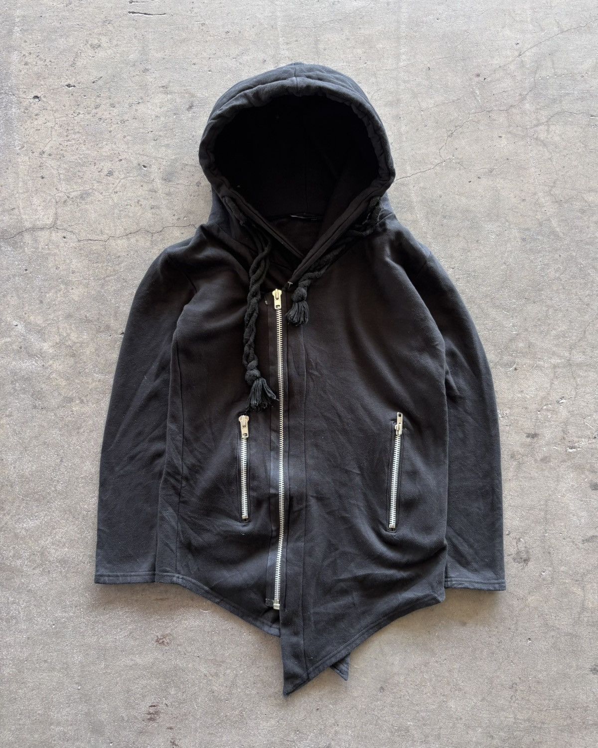 If Six Was Nine Rick Owens Style Assymetrical Black Hoodie Size US M / EU 48-50 / 2 - 1 Thumbnail